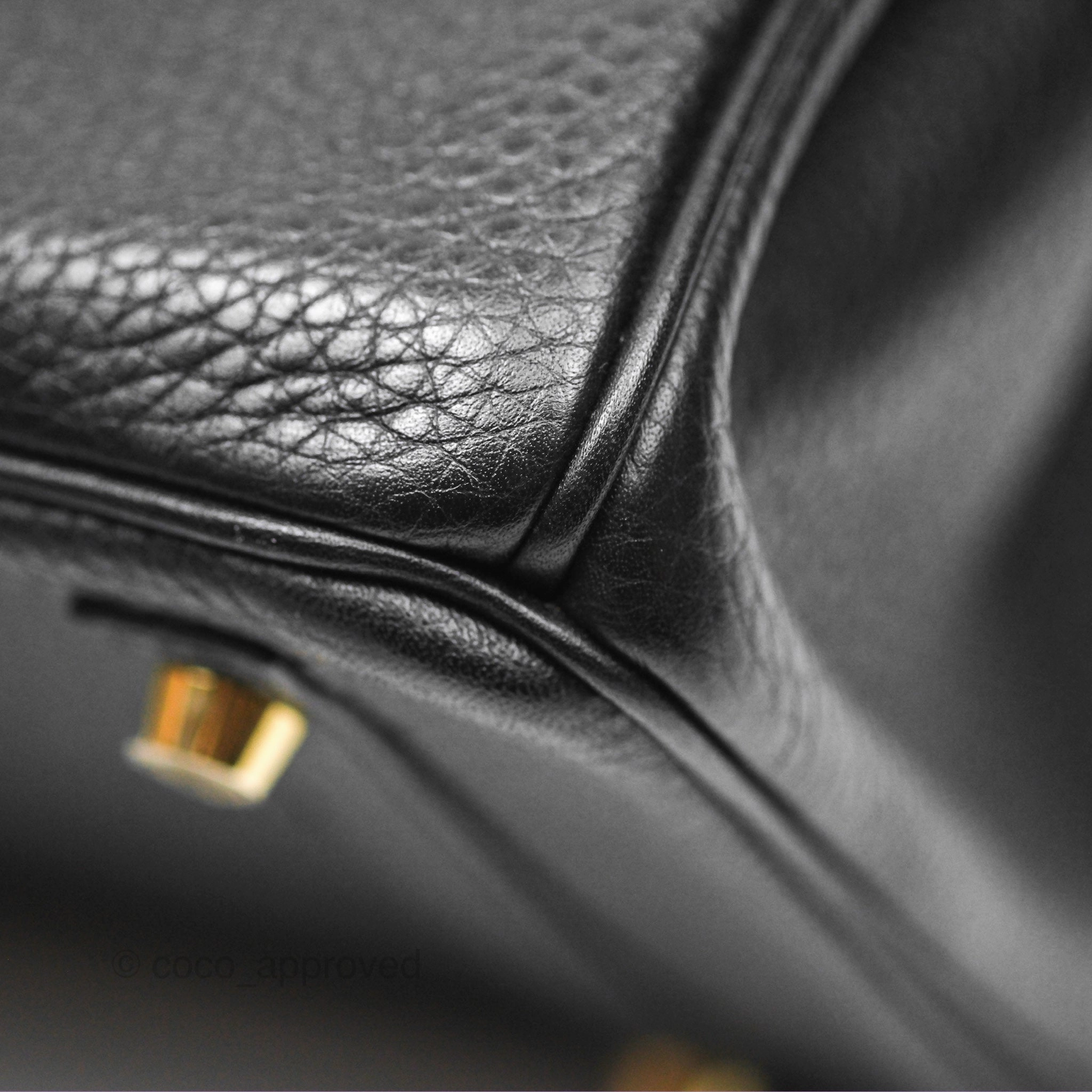 Herms Birkin 30 Retourne Black Noir 89 Clemence Gold Hardware