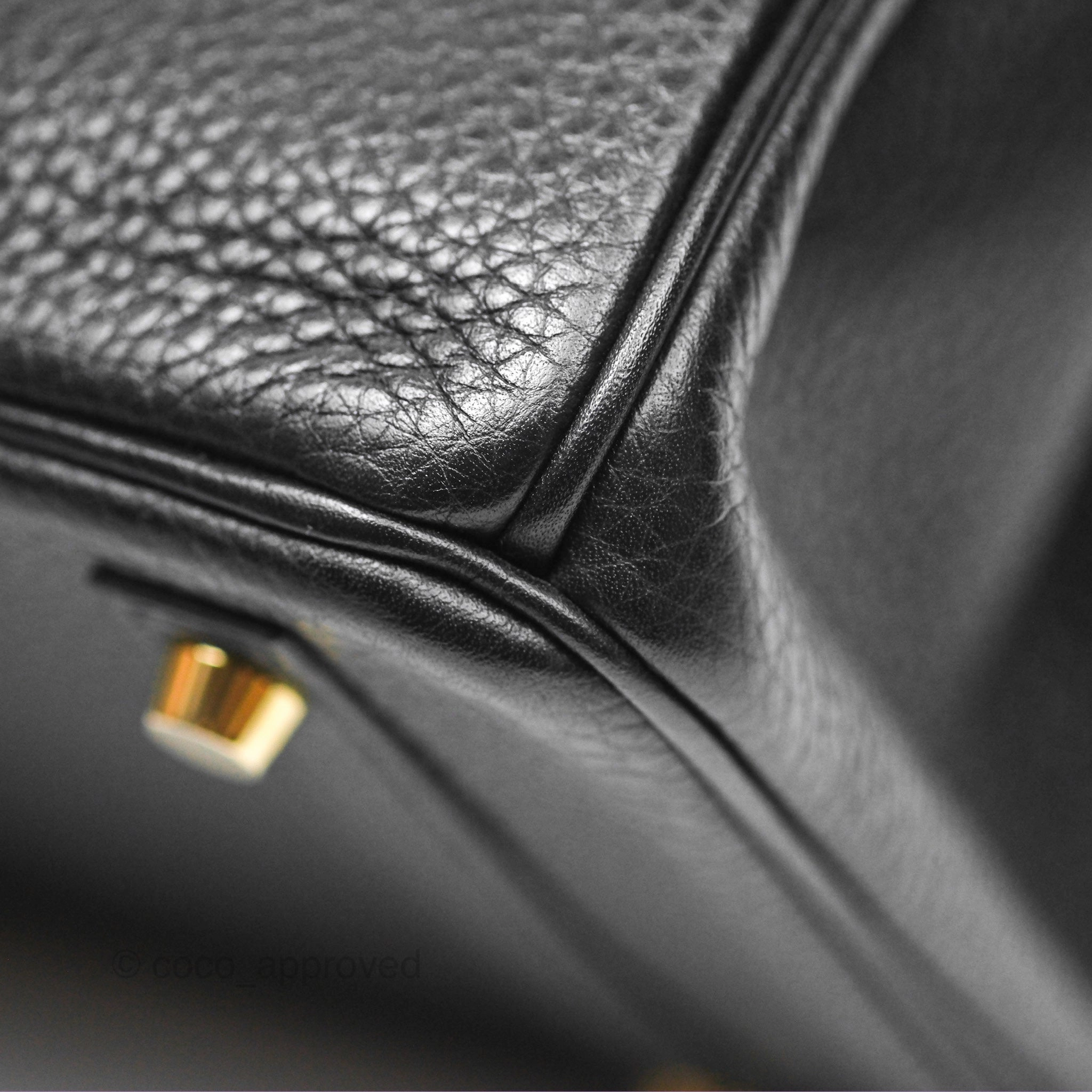 Herms Birkin 30 Retourne Black Noir 89 Clemence Gold Hardware