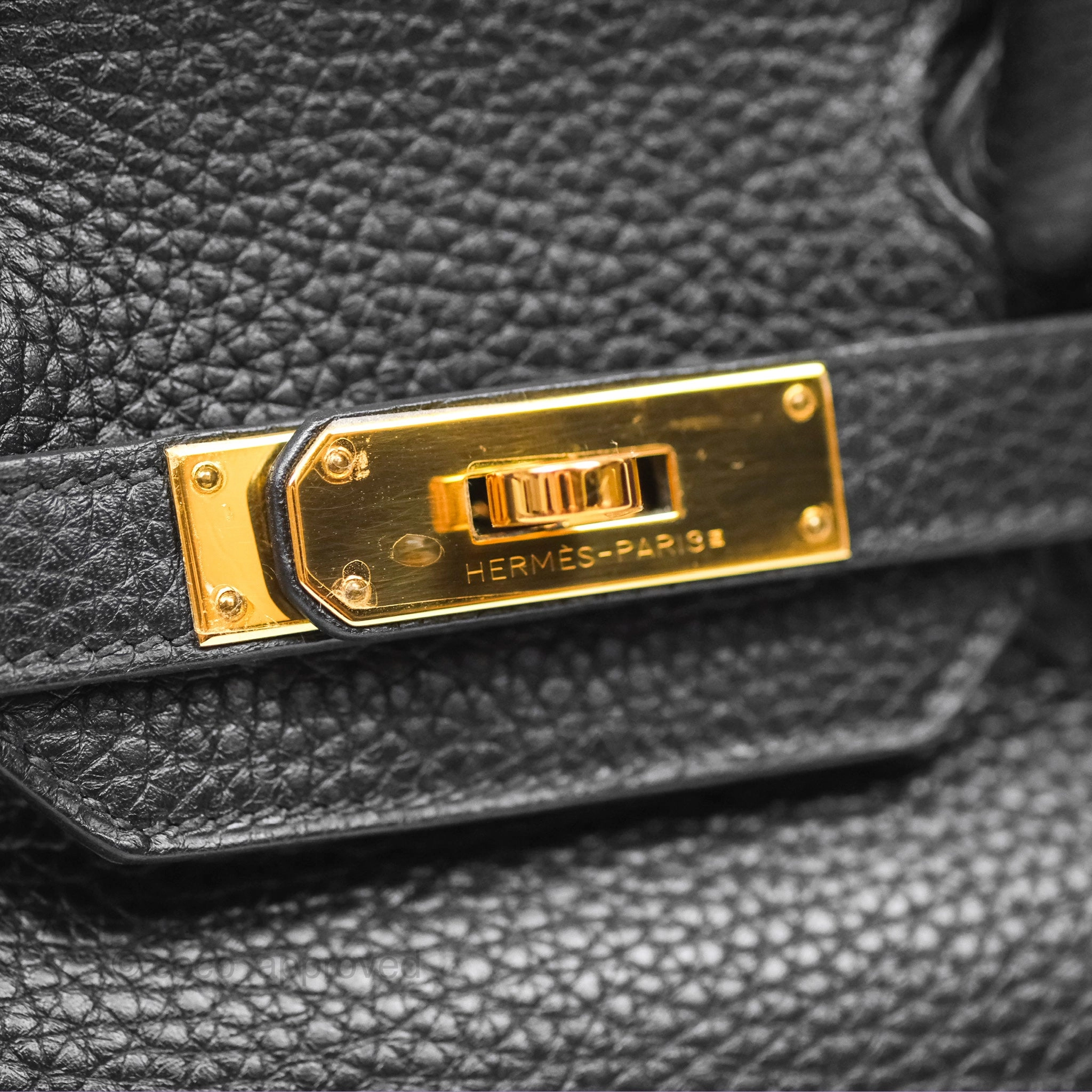 Herms Birkin 30 Retourne Black Noir 89 Clemence Gold Hardware