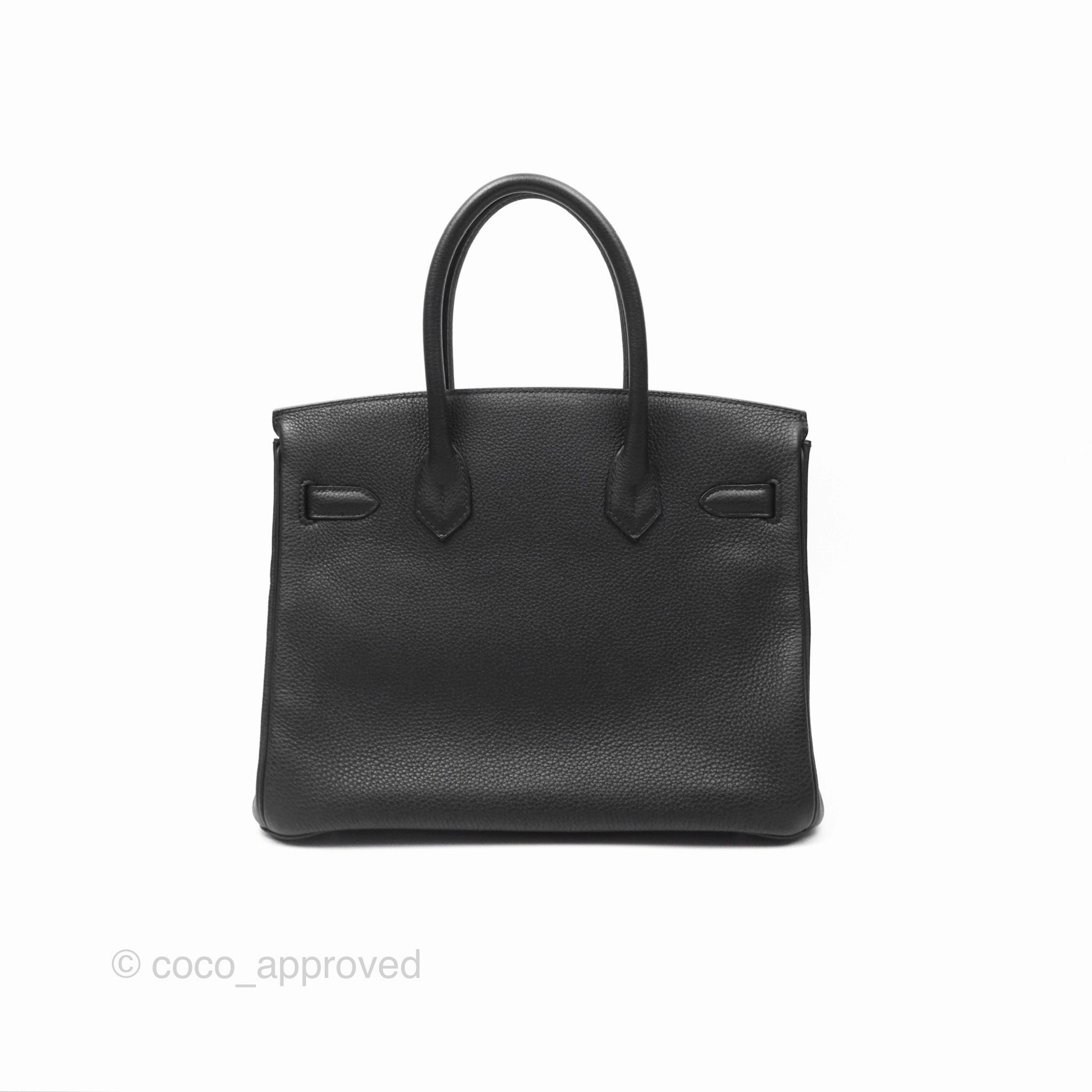 Herms Birkin 30 Retourne Black Noir 89 Togo Gold Hardware