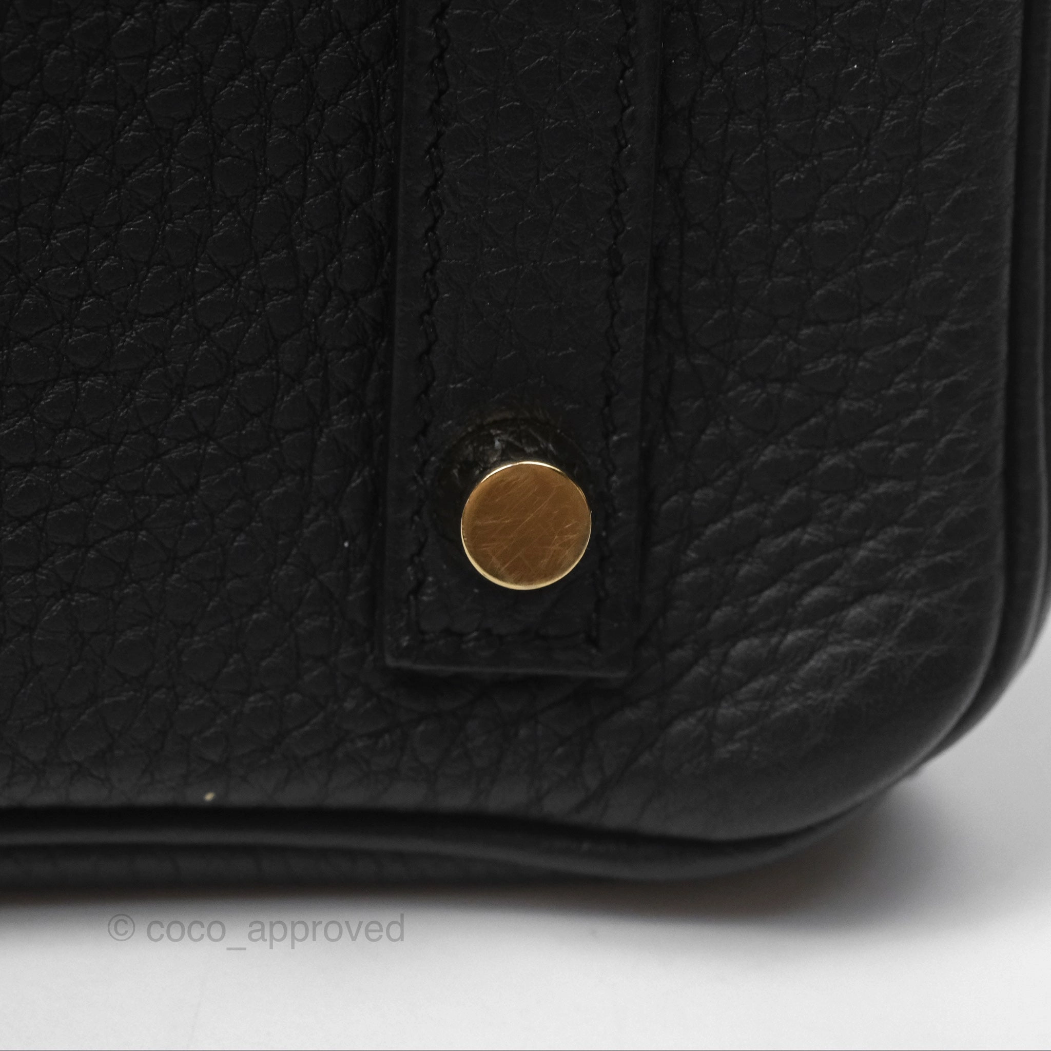 Herms Birkin 30 Retourne Black Noir 89 Togo Gold Hardware