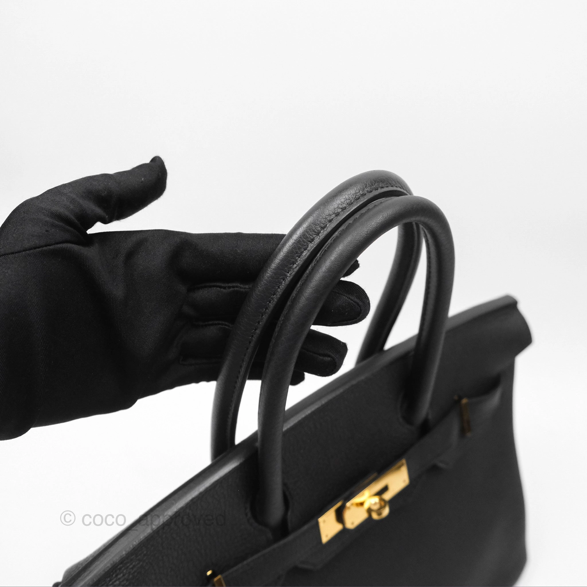 Herms Birkin 30 Retourne Black Noir 89 Togo Gold Hardware