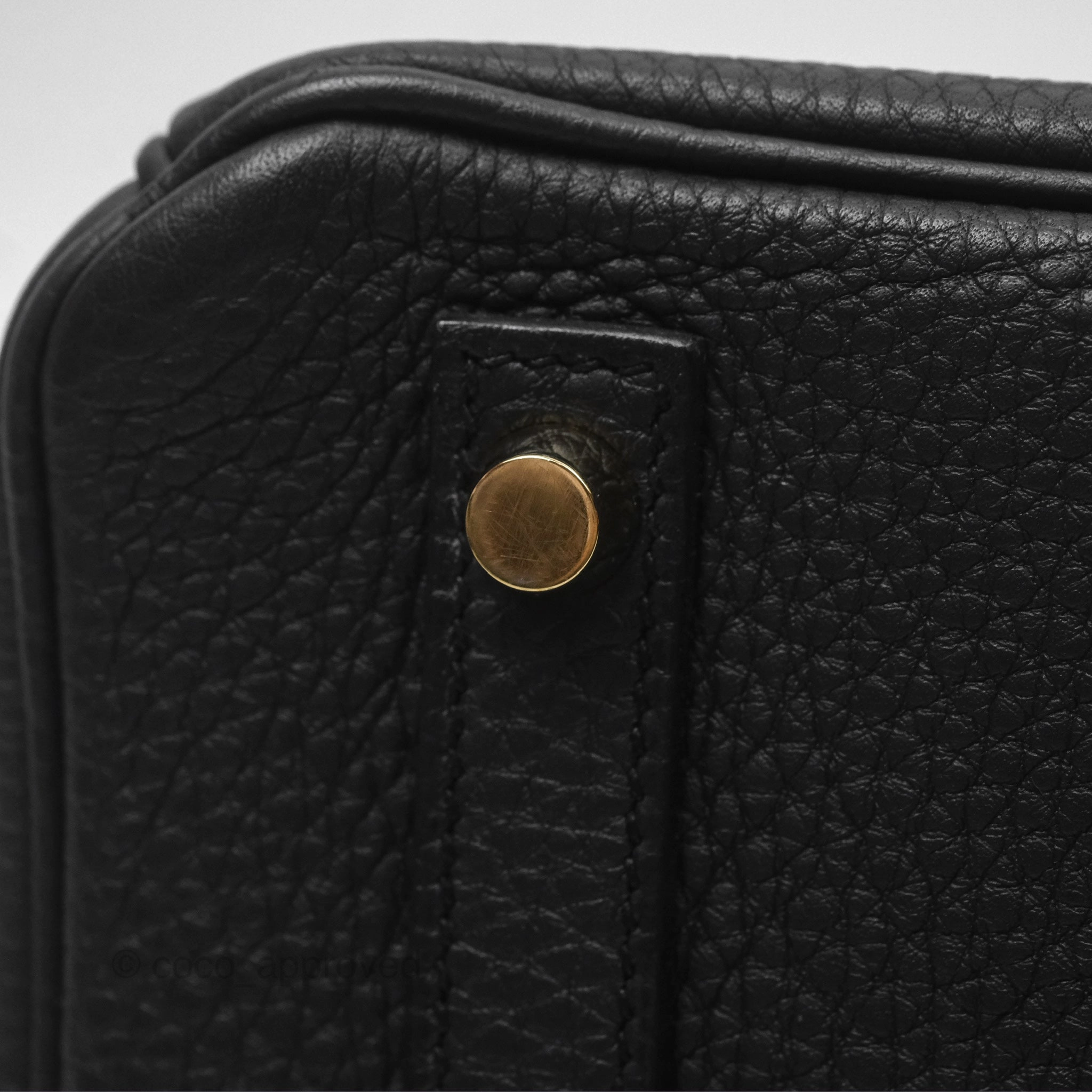 Herms Birkin 30 Retourne Black Noir 89 Togo Gold Hardware