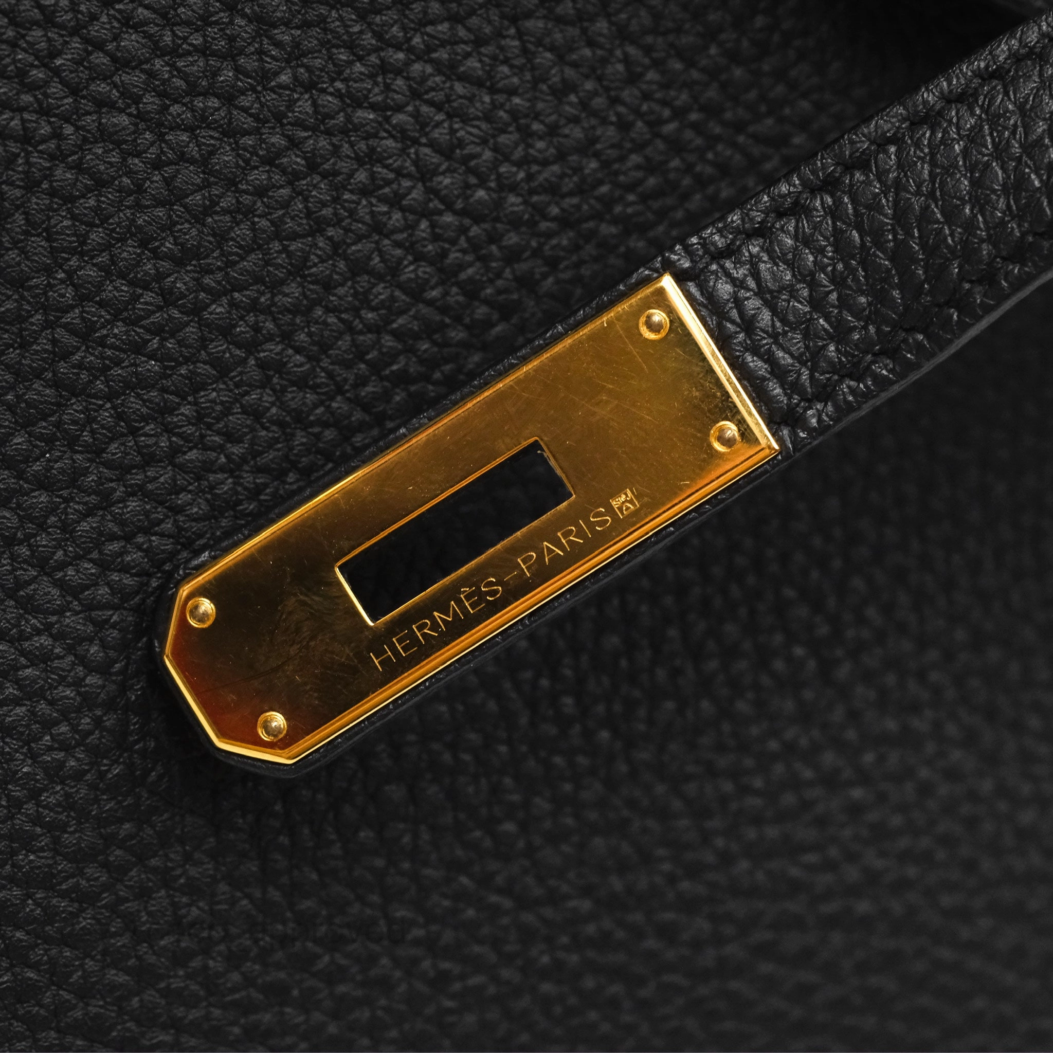 Herms Birkin 30 Retourne Black Noir 89 Togo Gold Hardware
