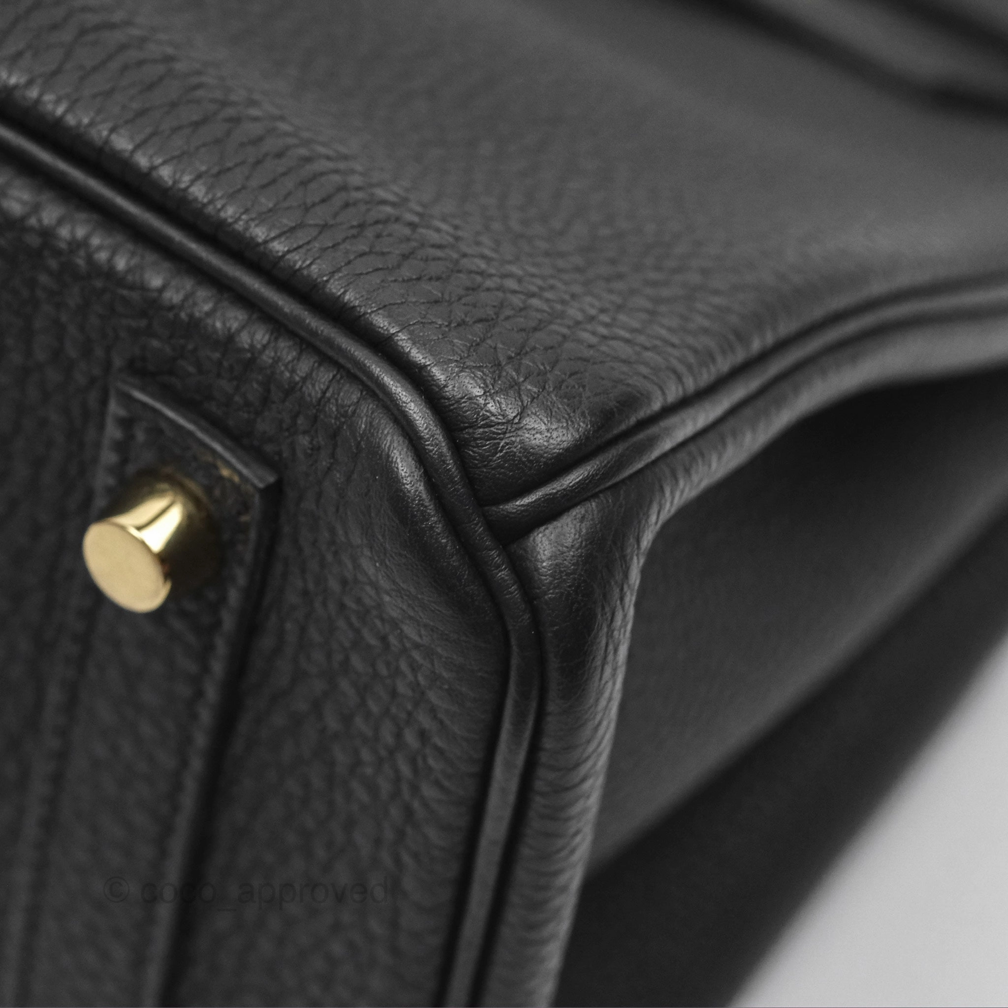 Herms Birkin 30 Retourne Black Noir 89 Togo Gold Hardware