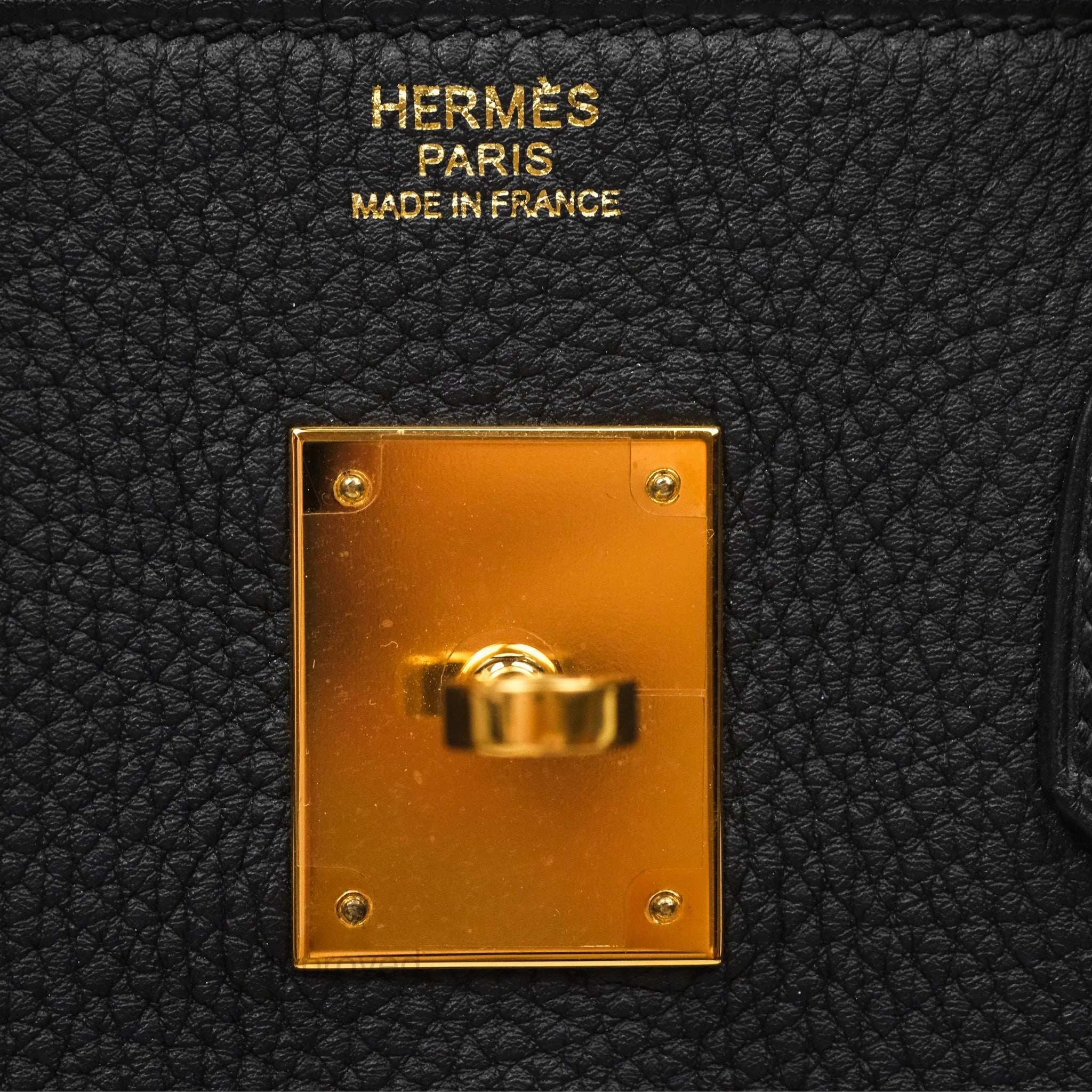 Herms Birkin 30 Retourne Black Noir 89 Togo Gold Hardware