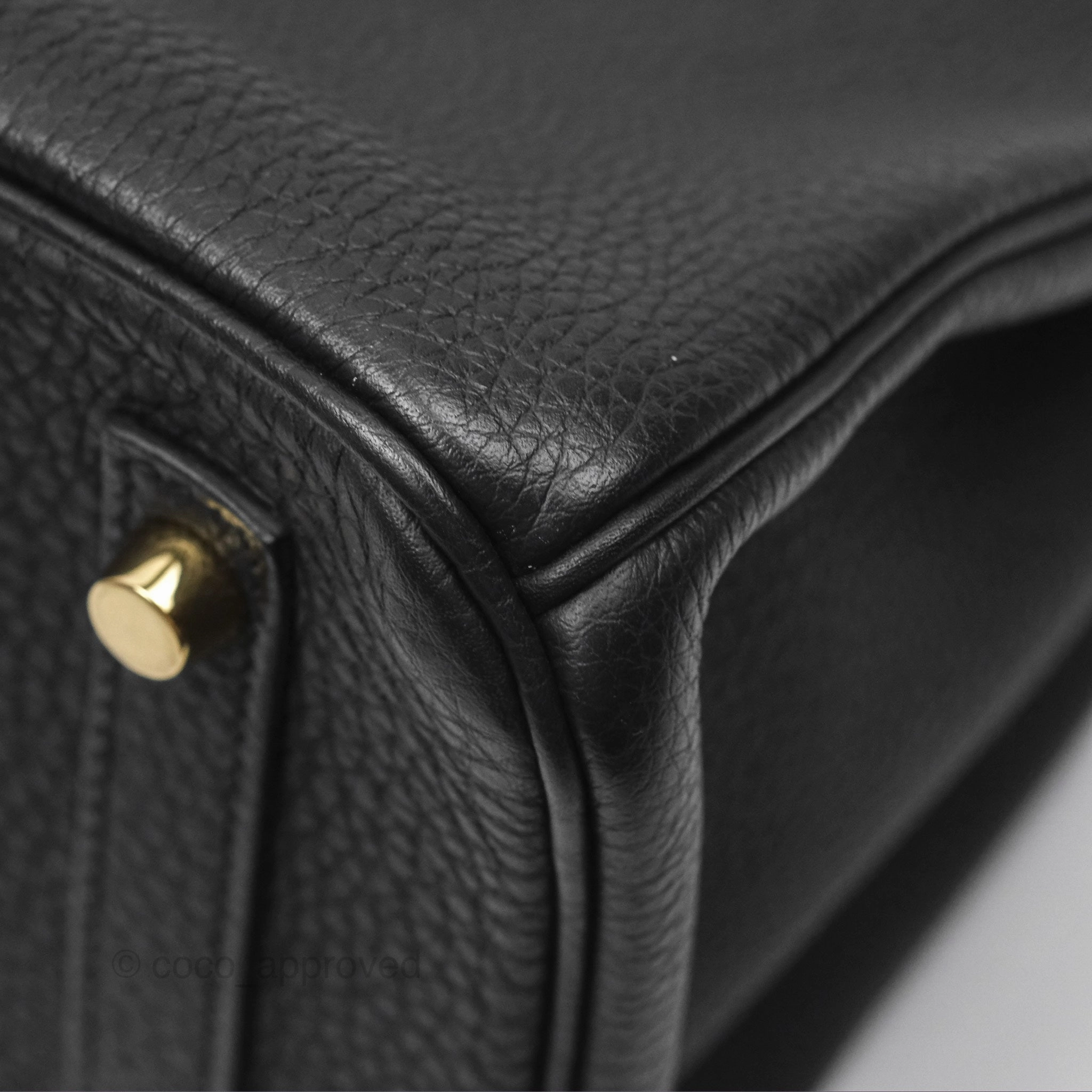 Herms Birkin 30 Retourne Black Noir 89 Togo Gold Hardware