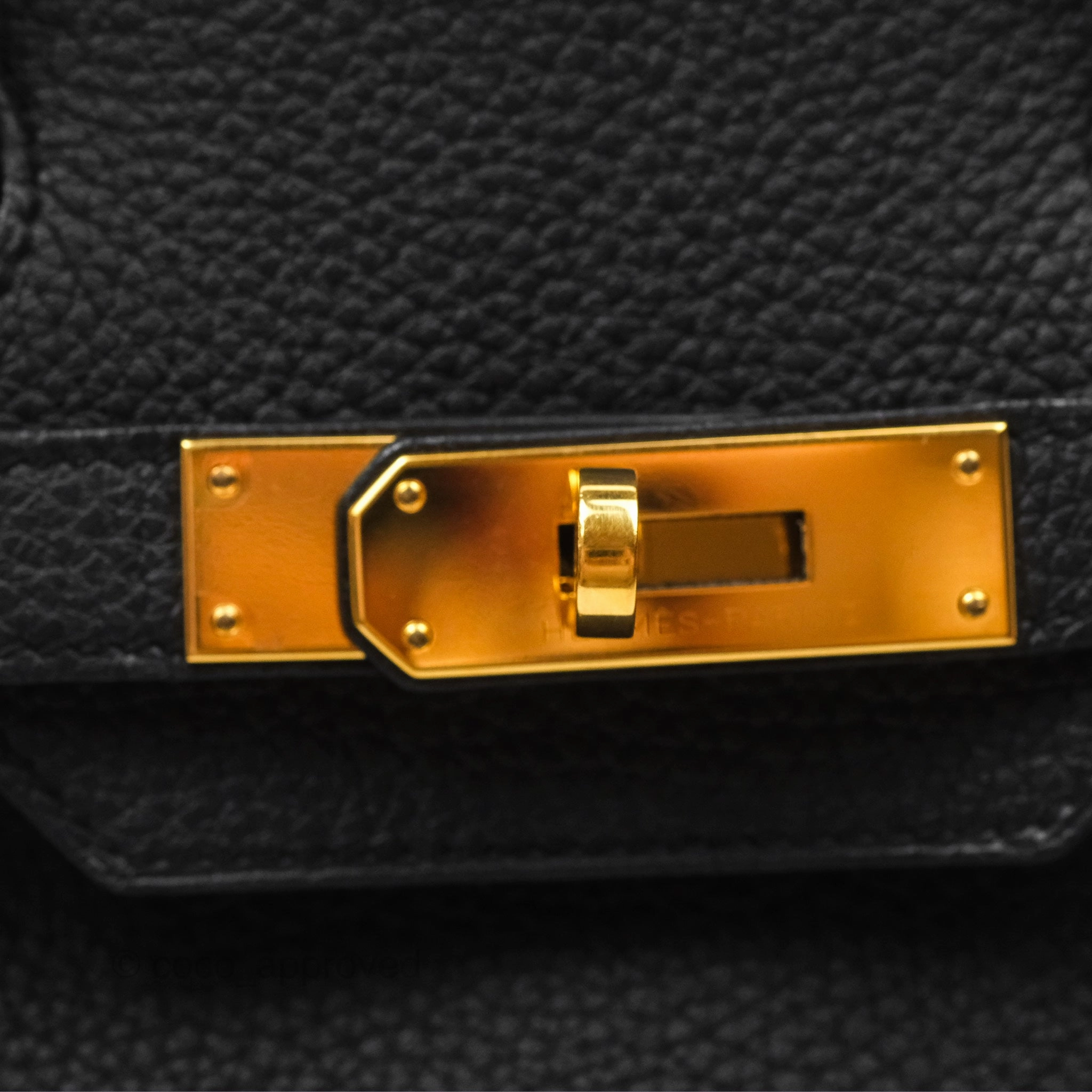 Herms Birkin 30 Retourne Black Noir 89 Togo Gold Hardware