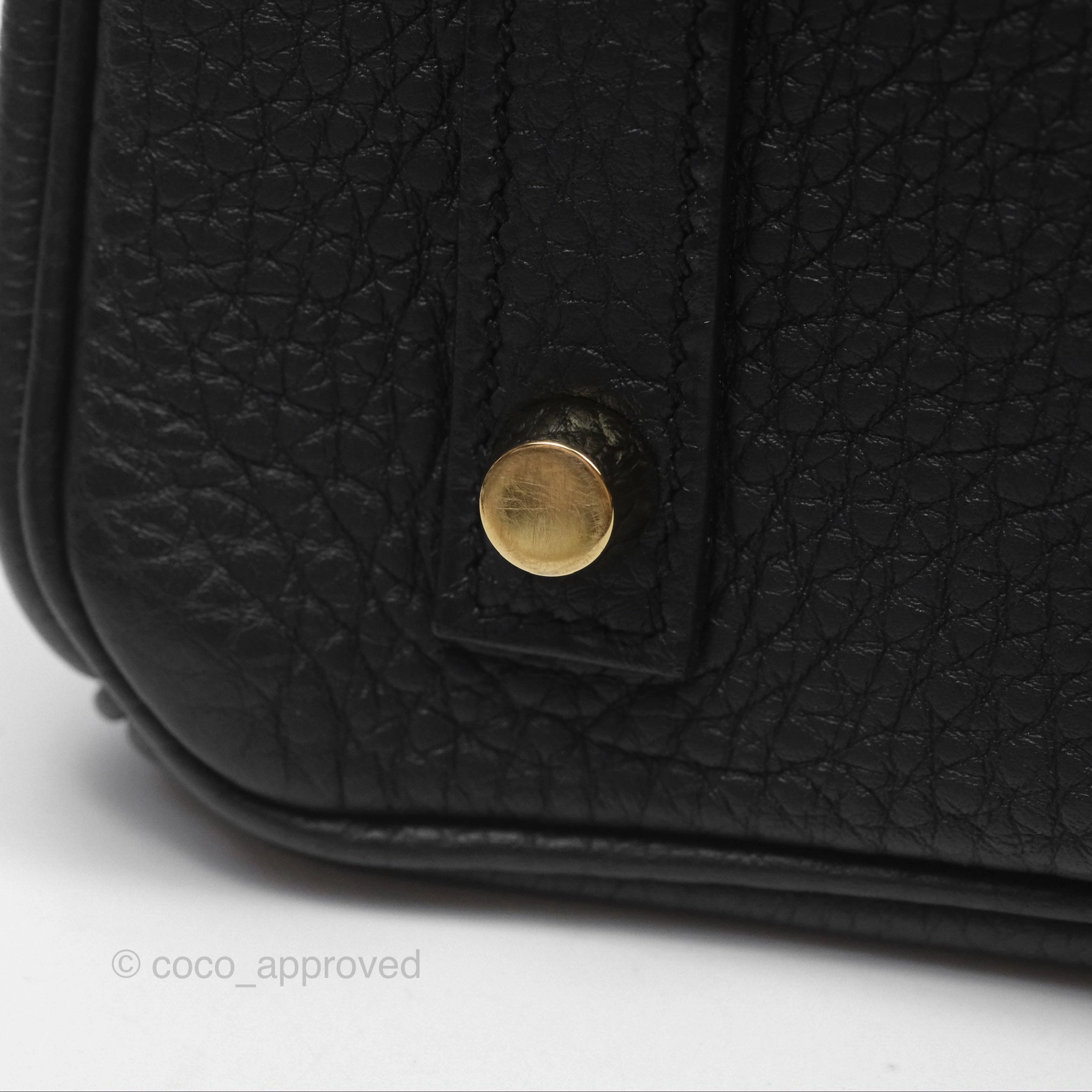Herms Birkin 30 Retourne Black Noir 89 Togo Gold Hardware