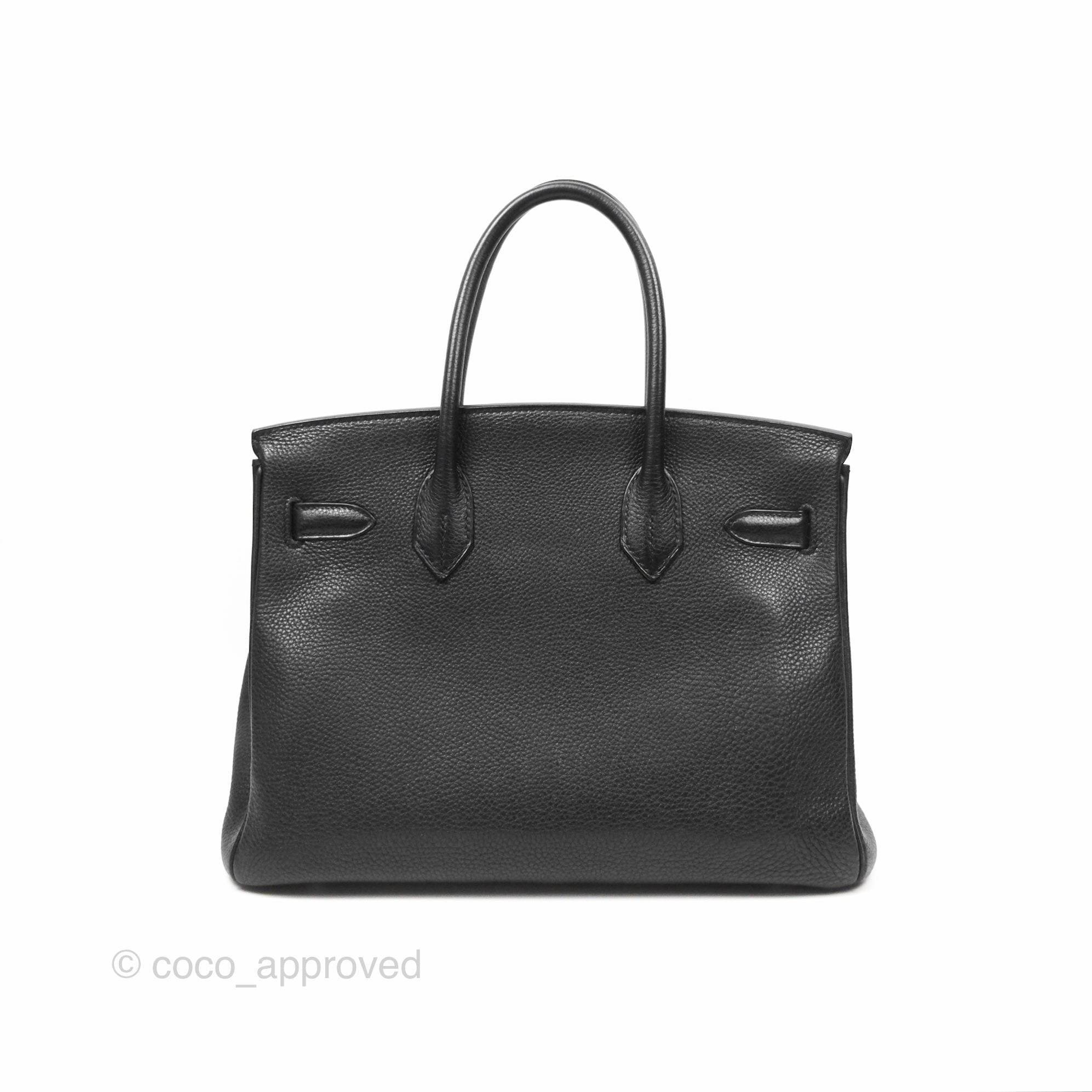Herms Birkin 30 Retourne Black Noir 89 Togo Palladium Hardware
