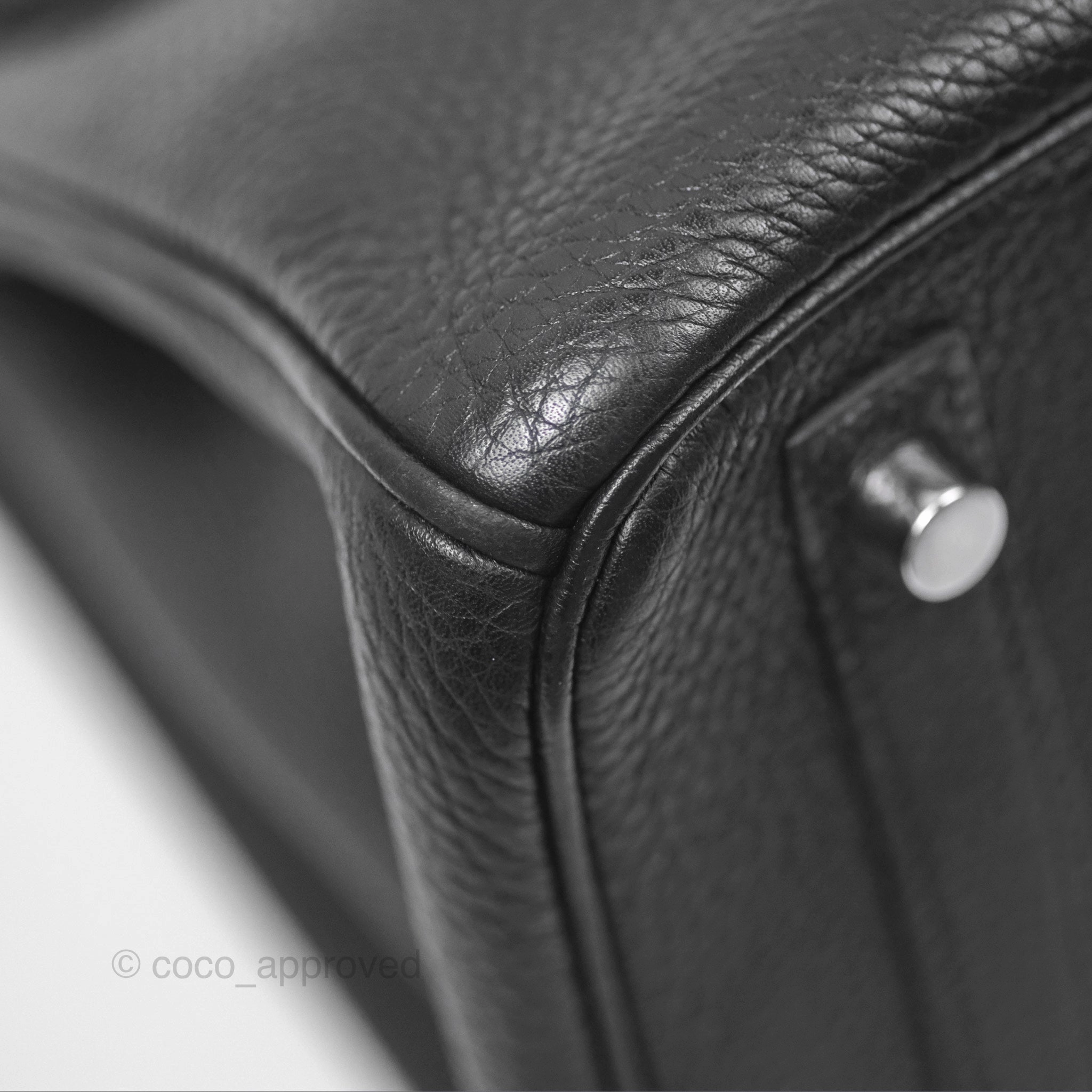Herms Birkin 30 Retourne Black Noir 89 Togo Palladium Hardware