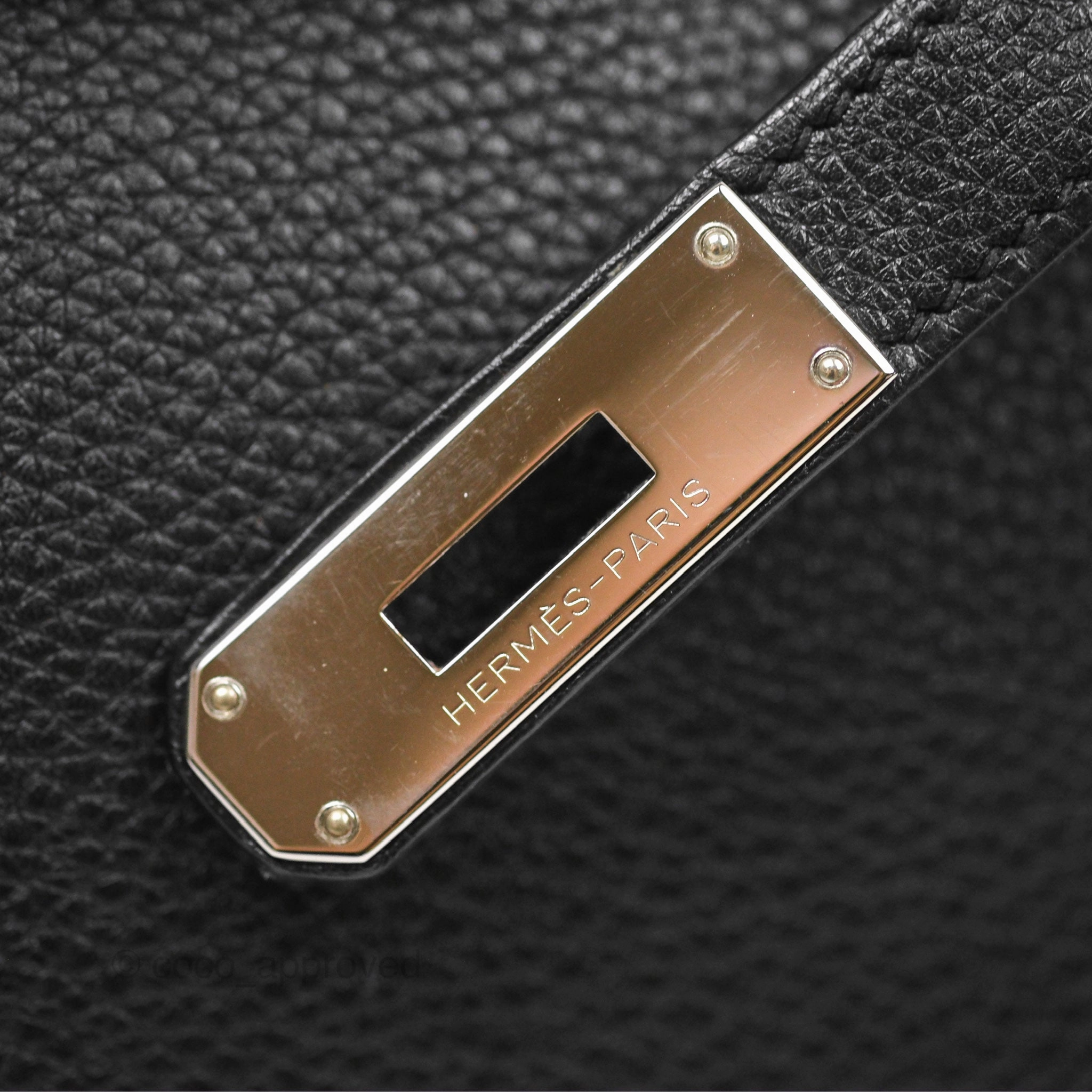 Herms Birkin 30 Retourne Black Noir 89 Togo Palladium Hardware