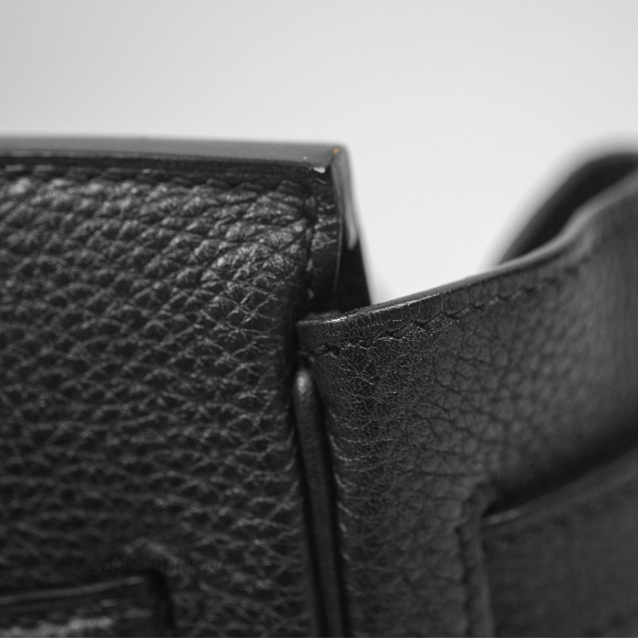 Herms Birkin 30 Retourne Black Noir 89 Togo Palladium Hardware