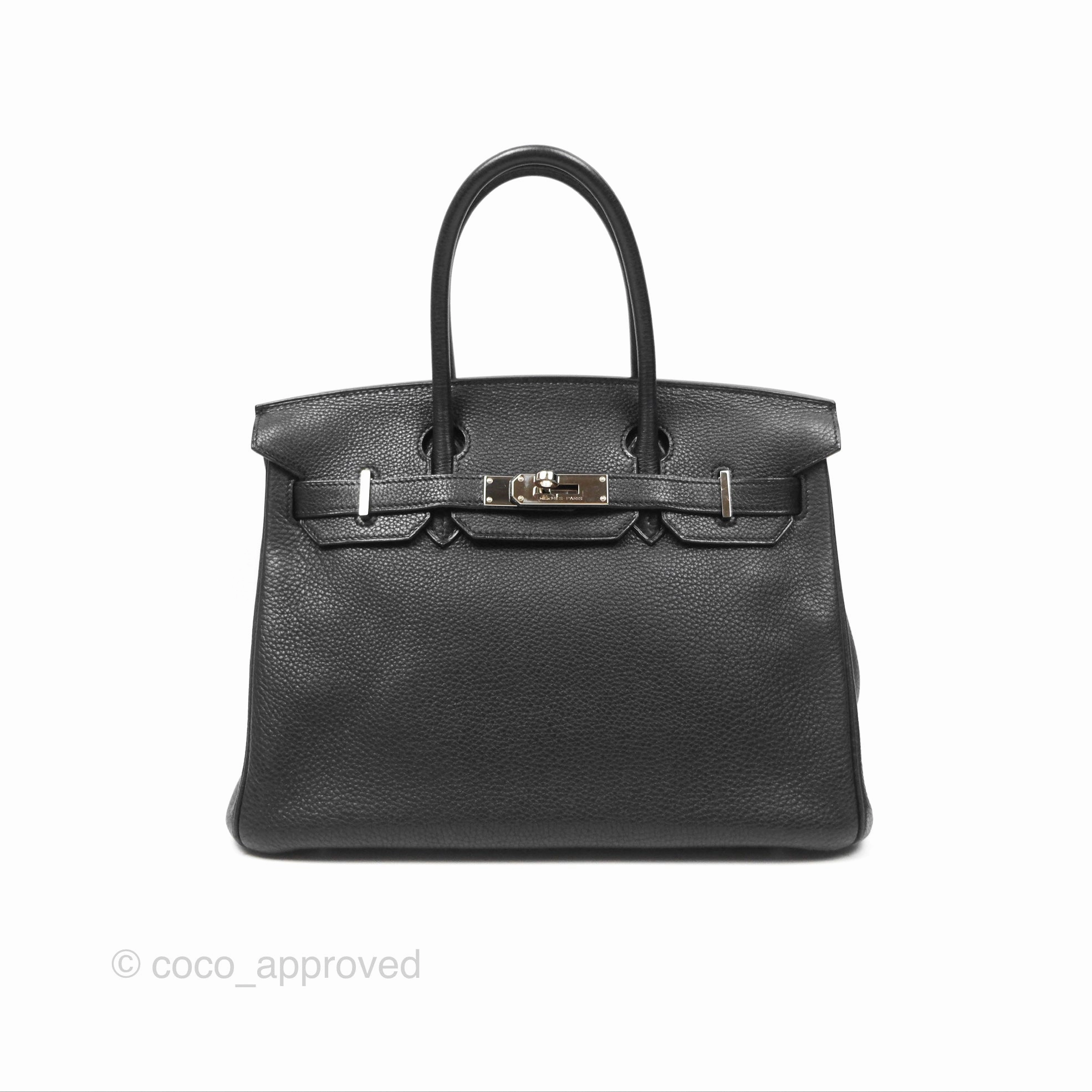 Herms Birkin 30 Retourne Black Noir 89 Togo Palladium Hardware