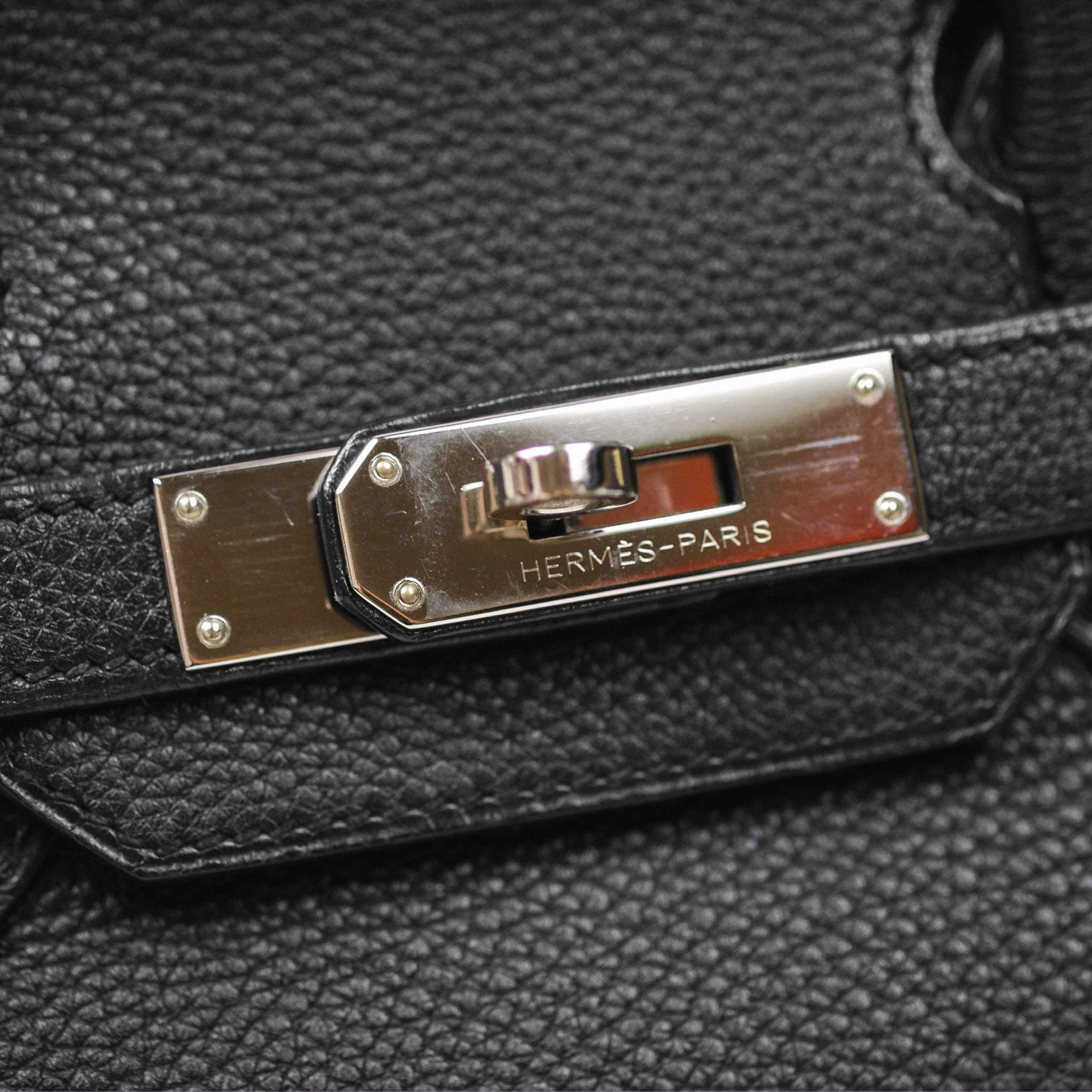 Herms Birkin 30 Retourne Black Noir 89 Togo Palladium Hardware