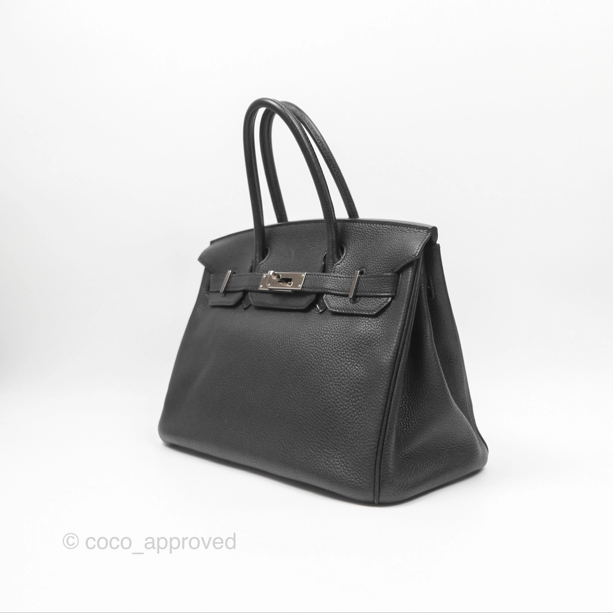 Herms Birkin 30 Retourne Black Noir 89 Togo Palladium Hardware