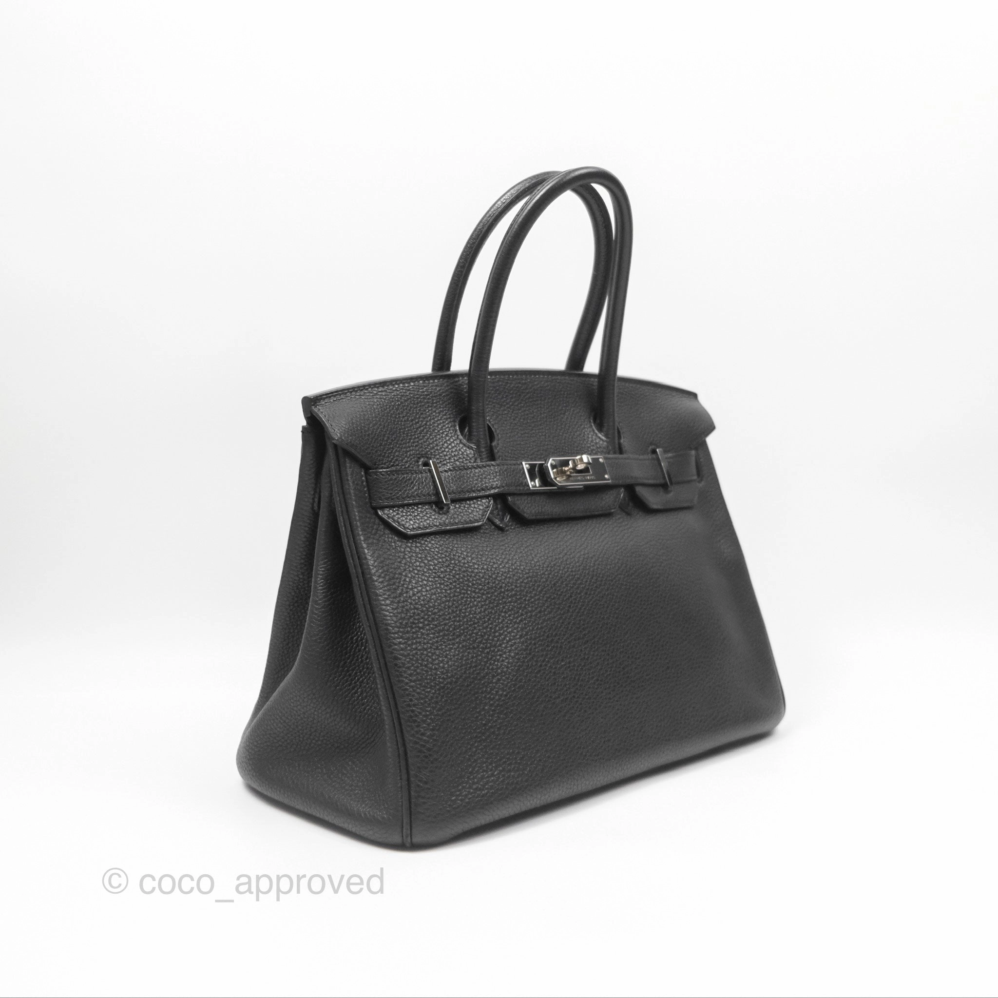 Herms Birkin 30 Retourne Black Noir 89 Togo Palladium Hardware