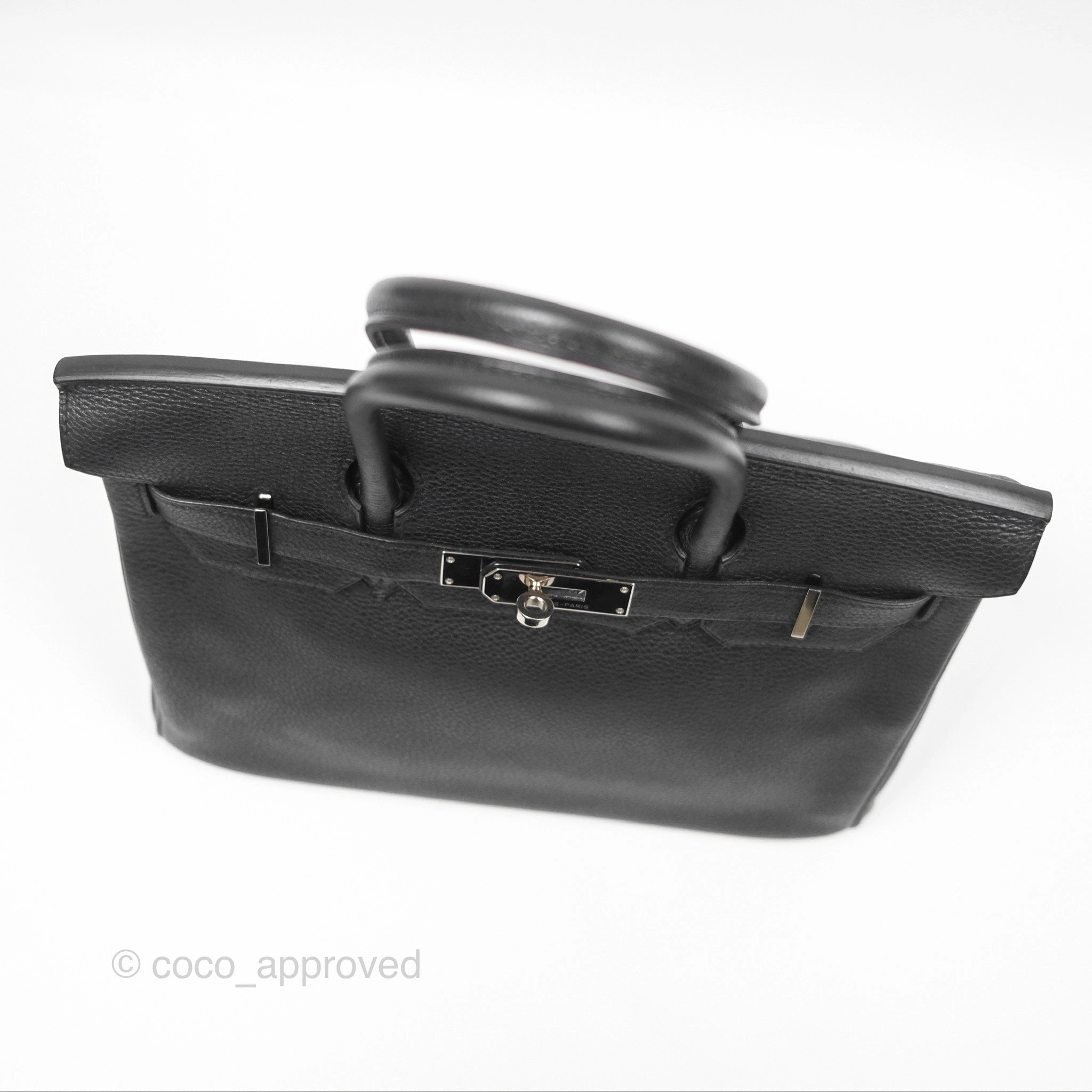 Herms Birkin 30 Retourne Black Noir 89 Togo Palladium Hardware