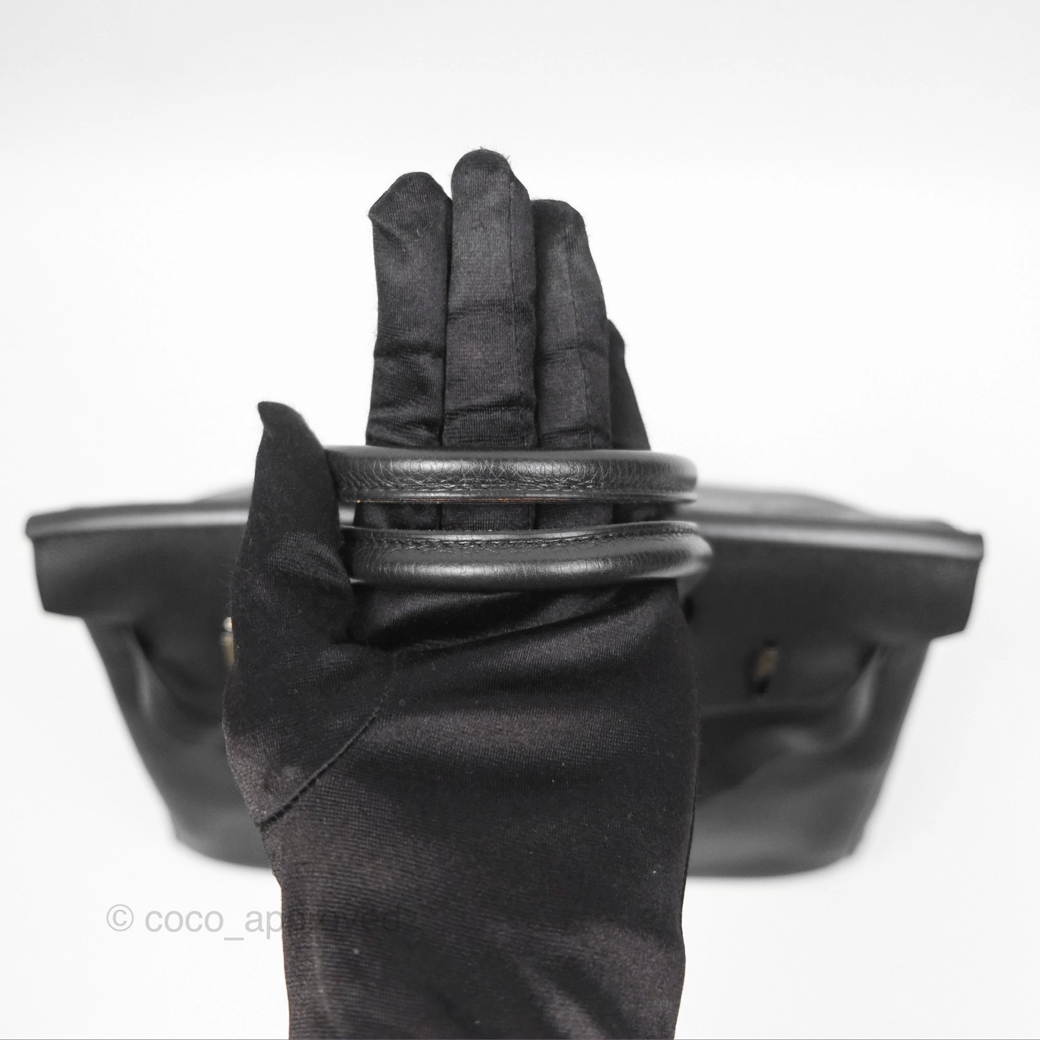 Herms Birkin 30 Retourne Black Noir 89 Togo Palladium Hardware