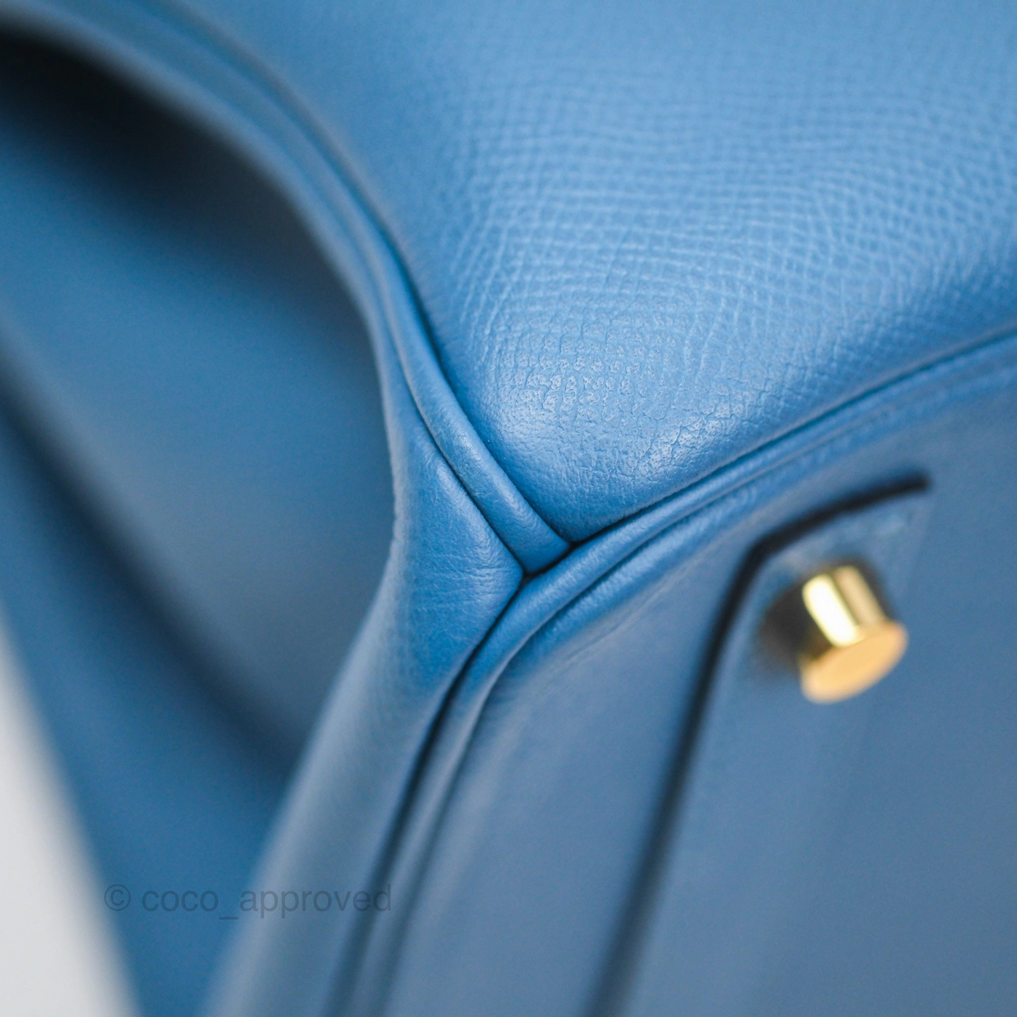Herms Birkin 30 Retourne Bleu Brighton 7E Epsom Gold Hardware