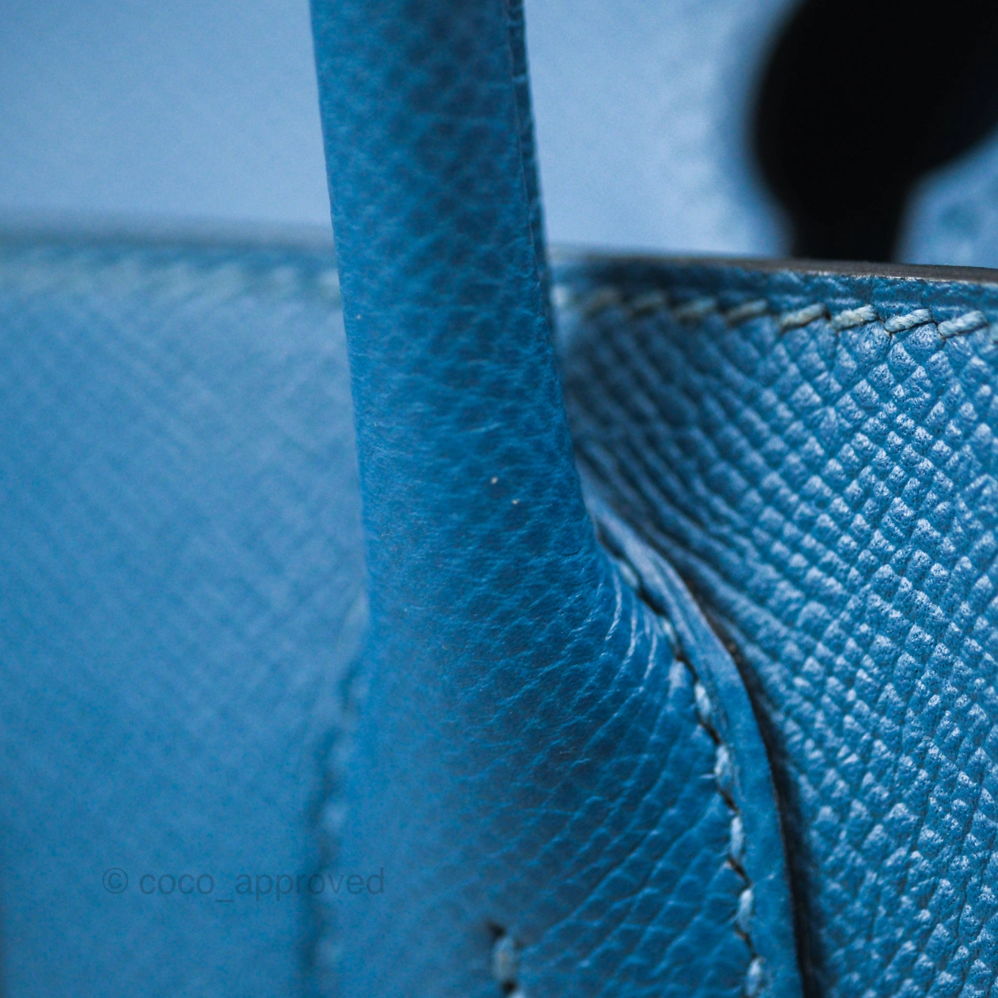 Herms Birkin 30 Retourne Bleu Brighton 7E Epsom Gold Hardware