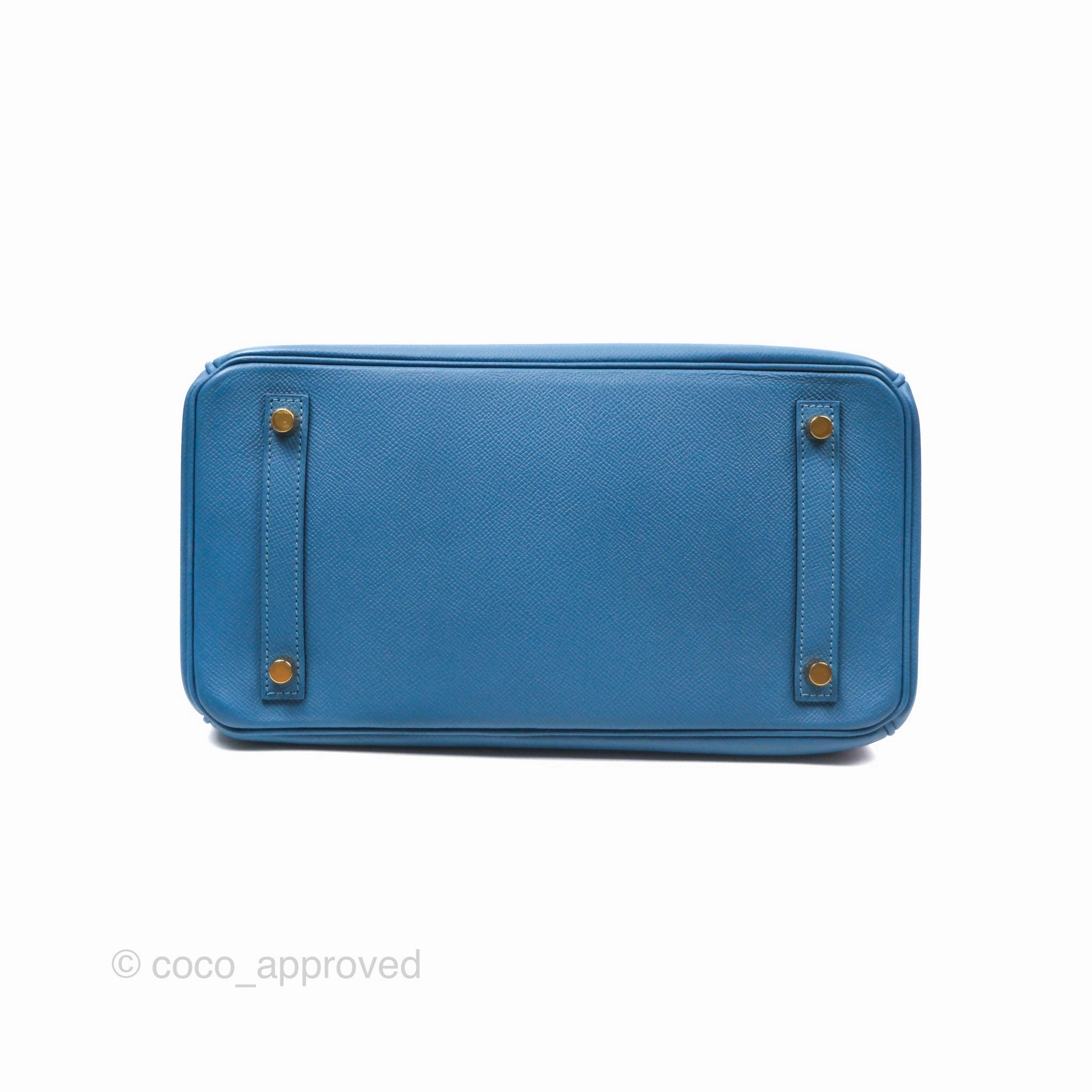 Herms Birkin 30 Retourne Bleu Brighton 7E Epsom Gold Hardware