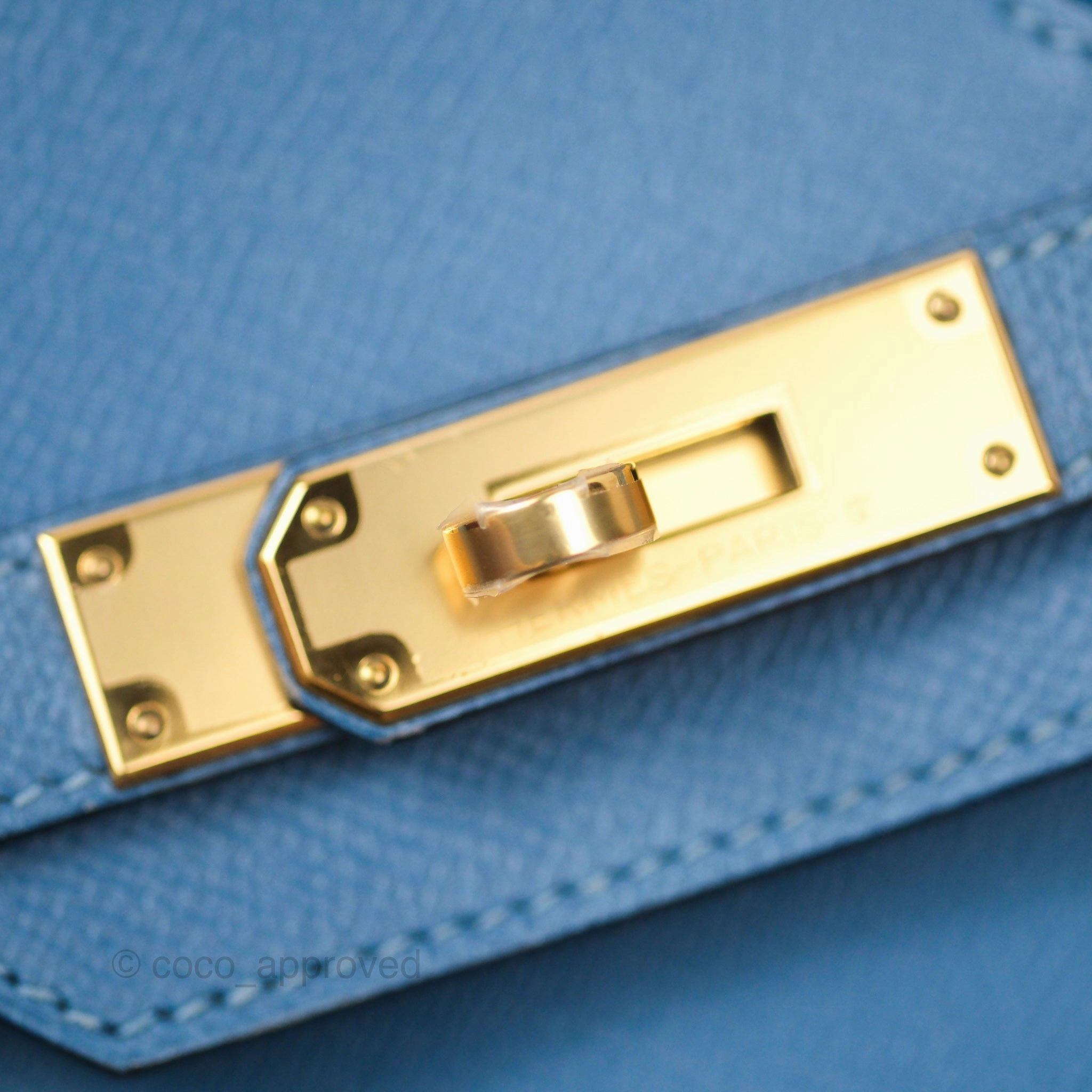 Herms Birkin 30 Retourne Bleu Brighton 7E Epsom Gold Hardware
