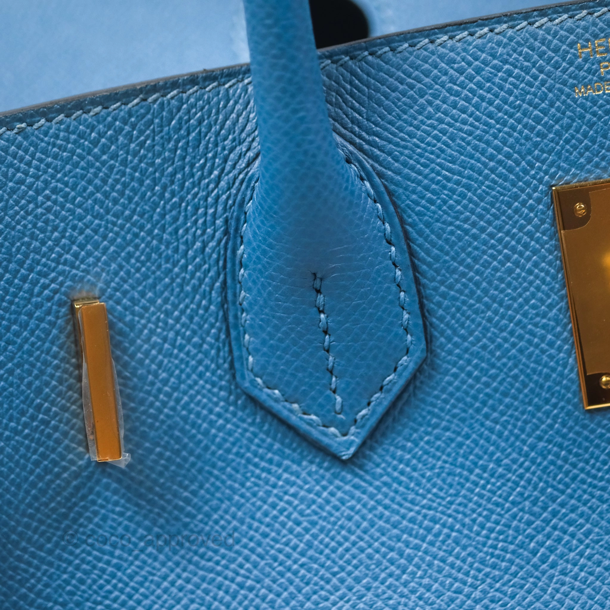 Herms Birkin 30 Retourne Bleu Brighton 7E Epsom Gold Hardware