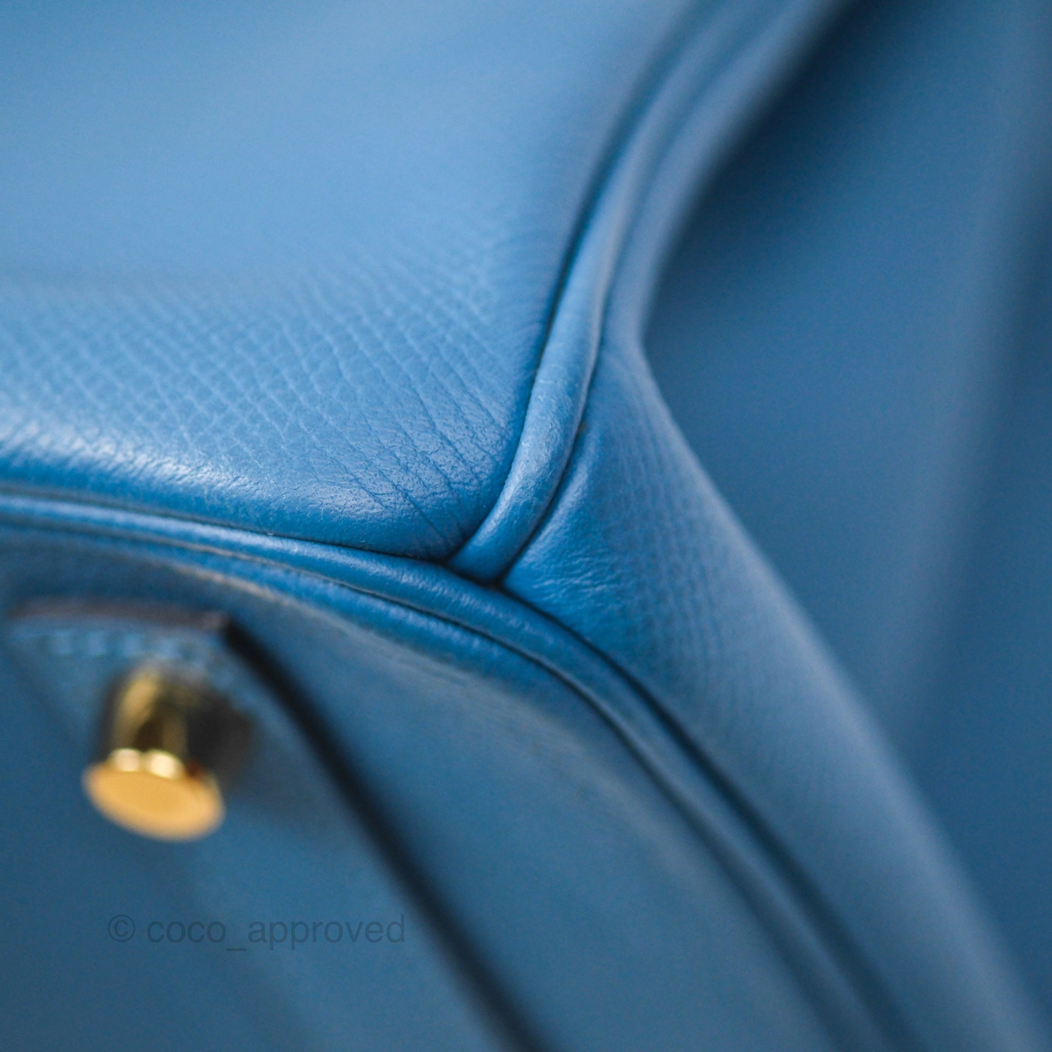 Herms Birkin 30 Retourne Bleu Brighton 7E Epsom Gold Hardware