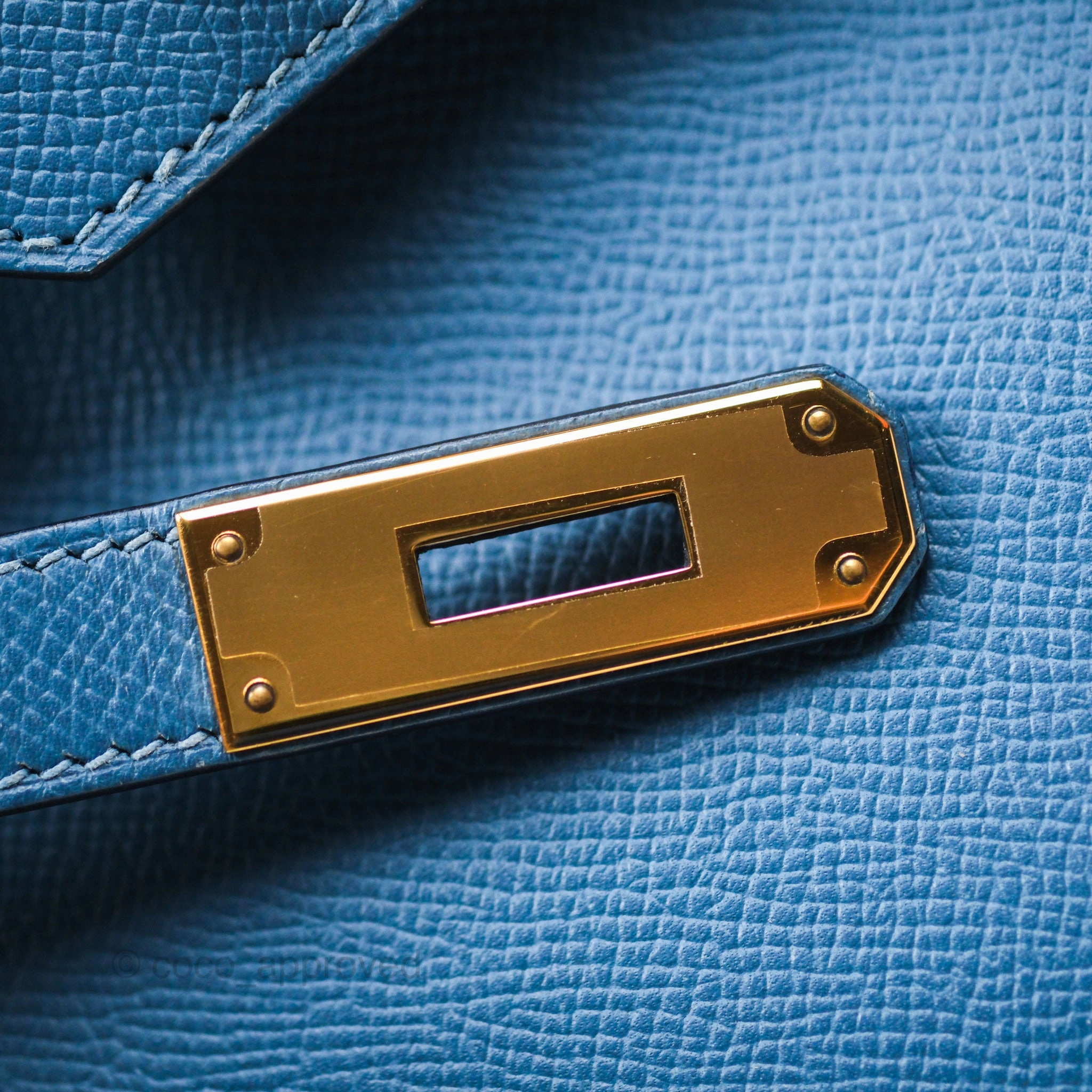 Herms Birkin 30 Retourne Bleu Brighton 7E Epsom Gold Hardware