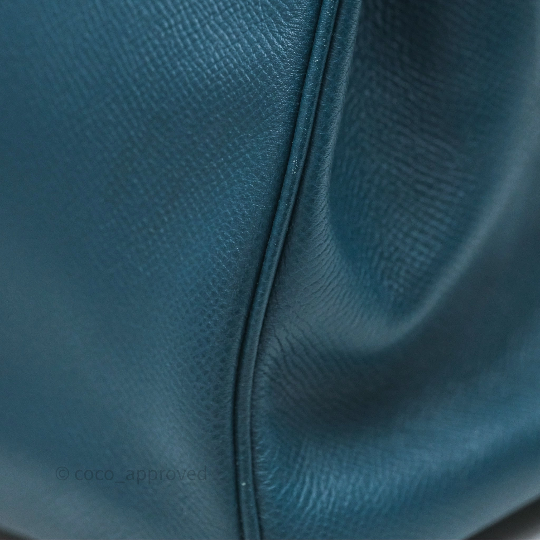 Herms Birkin 30 Retourne Bleu de Prusse 7P Epsom Gold Hardware