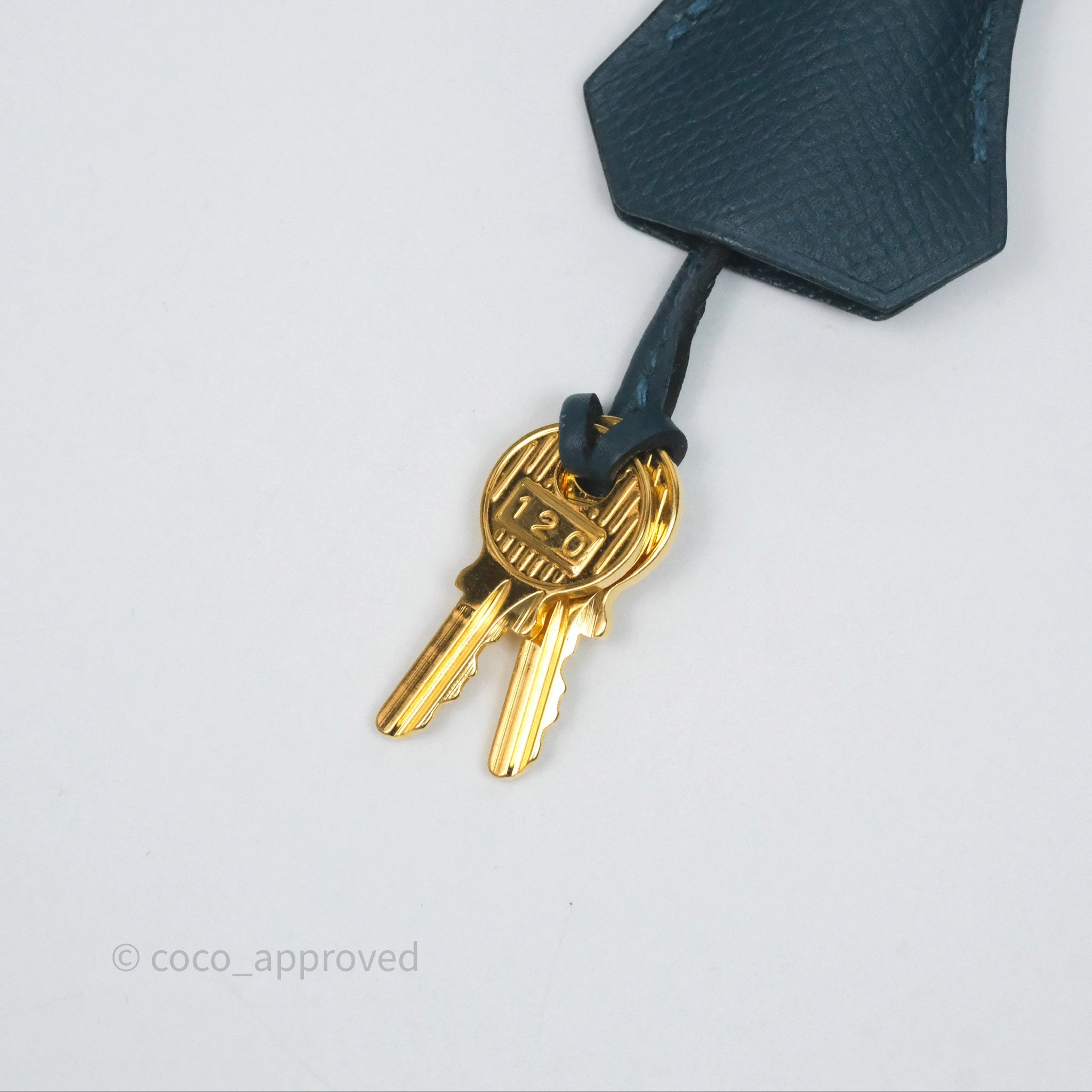 Herms Birkin 30 Retourne Bleu de Prusse 7P Epsom Gold Hardware