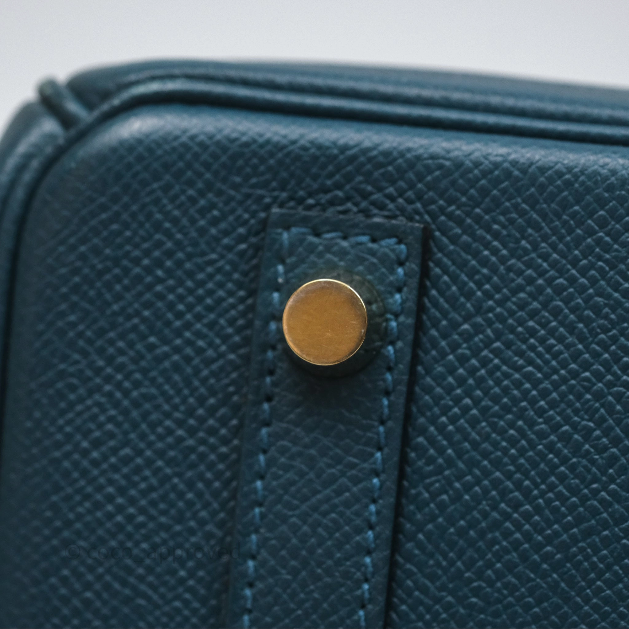 Herms Birkin 30 Retourne Bleu de Prusse 7P Epsom Gold Hardware