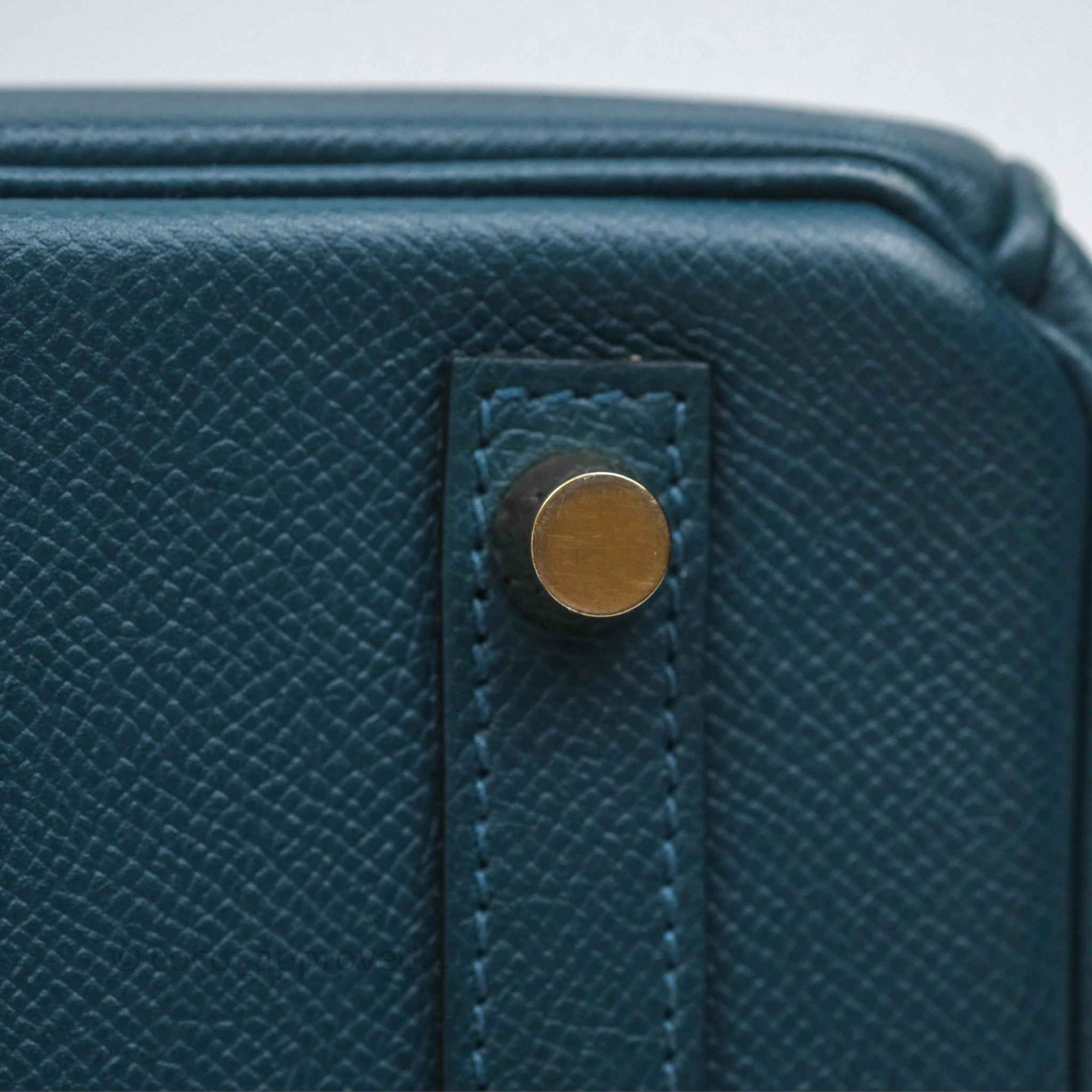 Herms Birkin 30 Retourne Bleu de Prusse 7P Epsom Gold Hardware