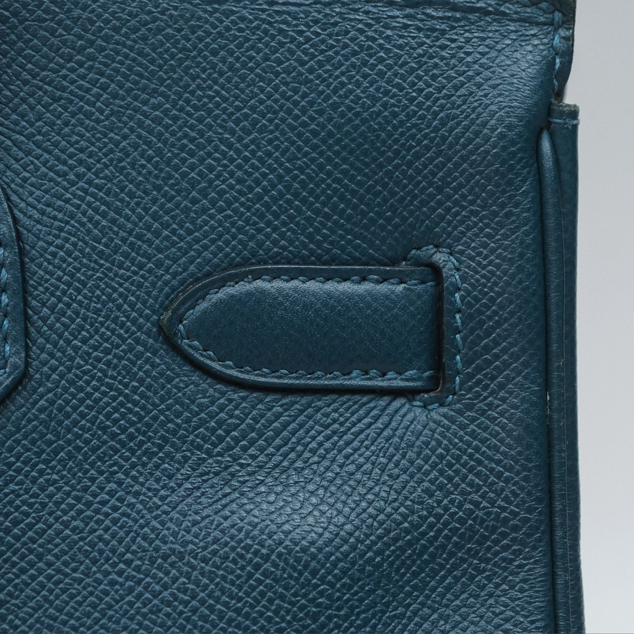 Herms Birkin 30 Retourne Bleu de Prusse 7P Epsom Gold Hardware