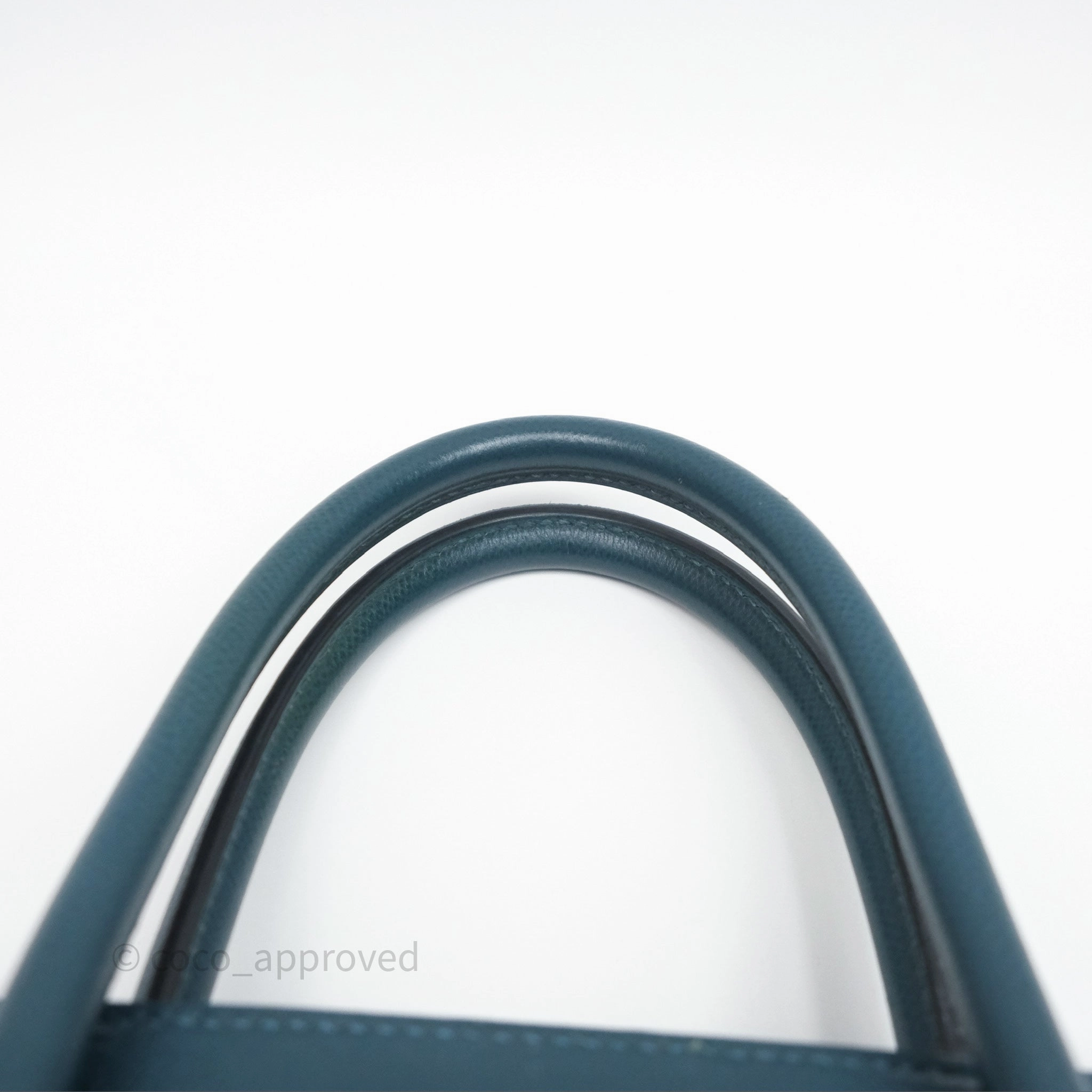 Herms Birkin 30 Retourne Bleu de Prusse 7P Epsom Gold Hardware