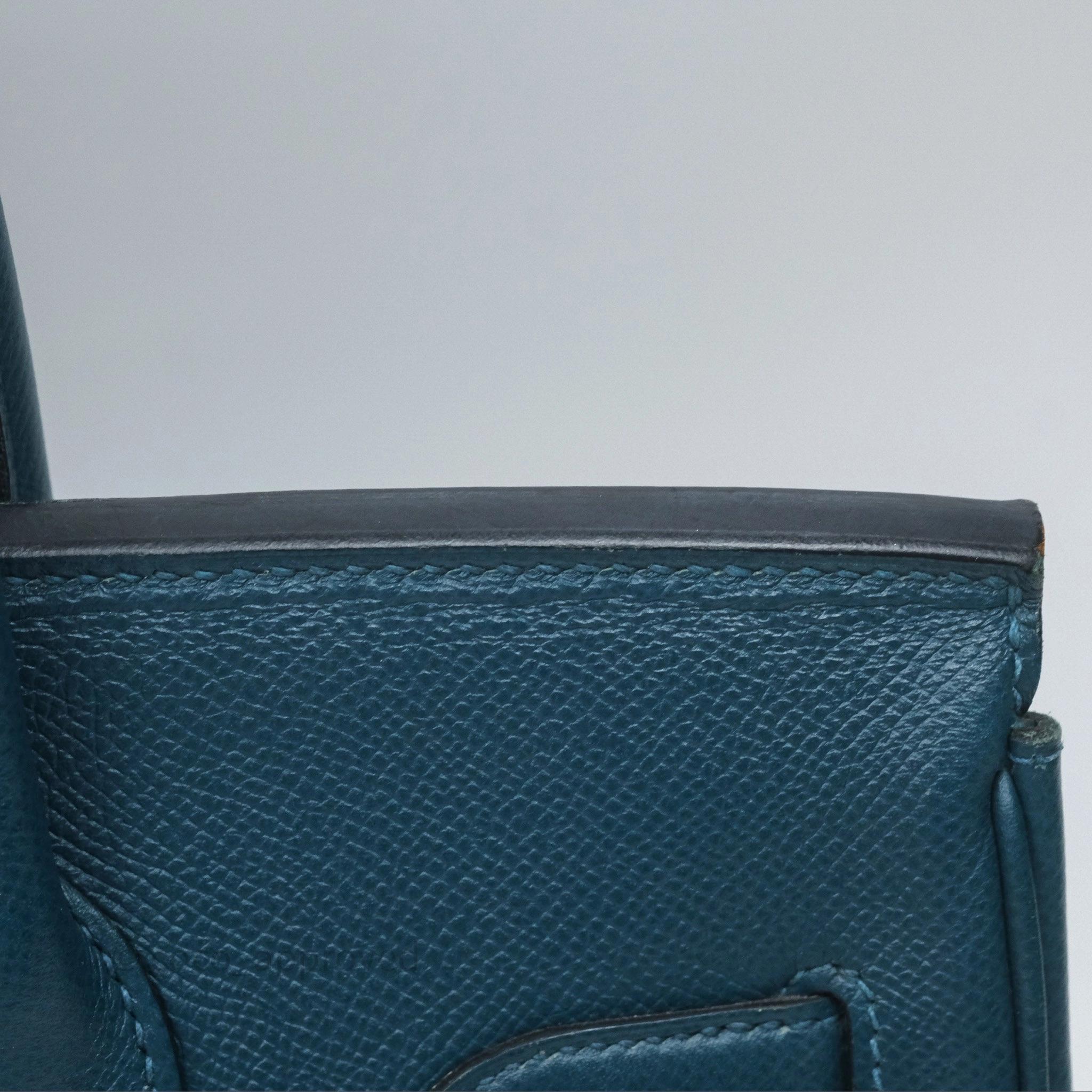 Herms Birkin 30 Retourne Bleu de Prusse 7P Epsom Gold Hardware
