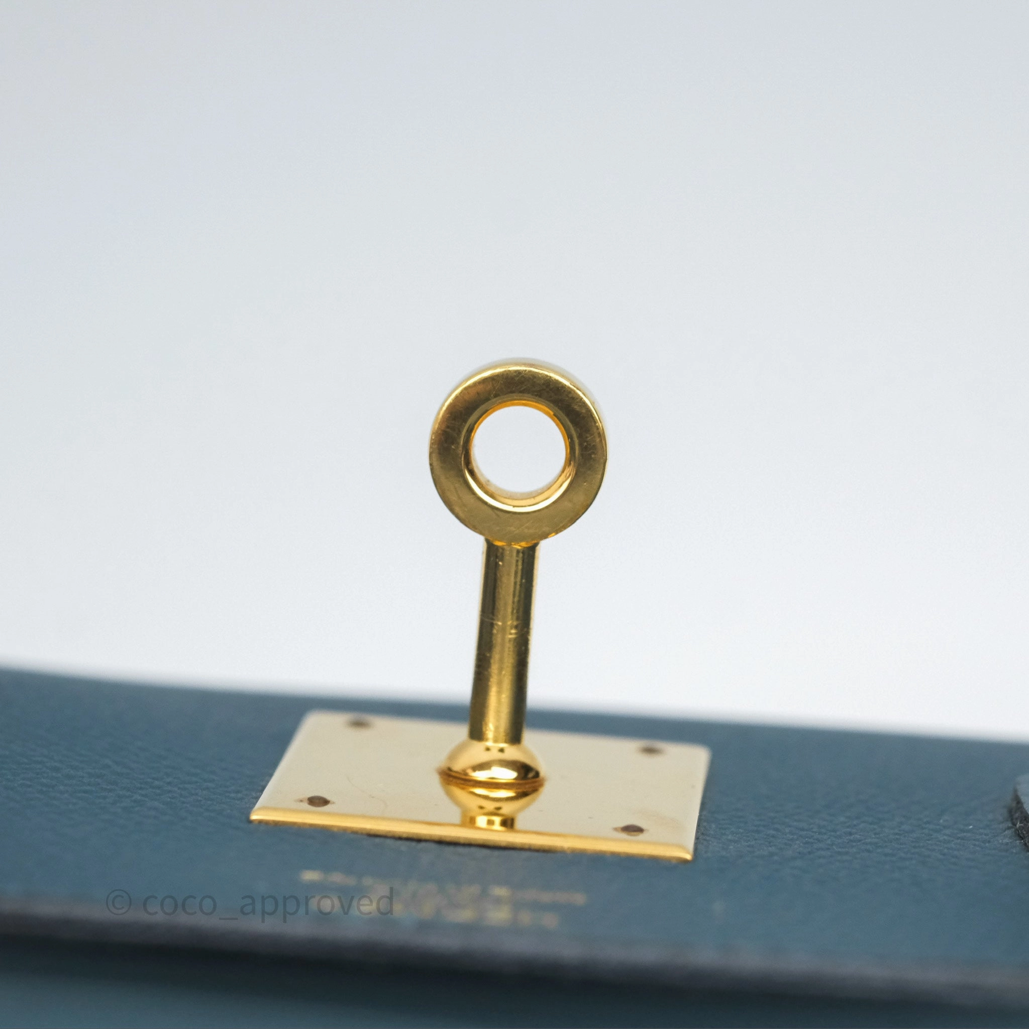 Herms Birkin 30 Retourne Bleu de Prusse 7P Epsom Gold Hardware