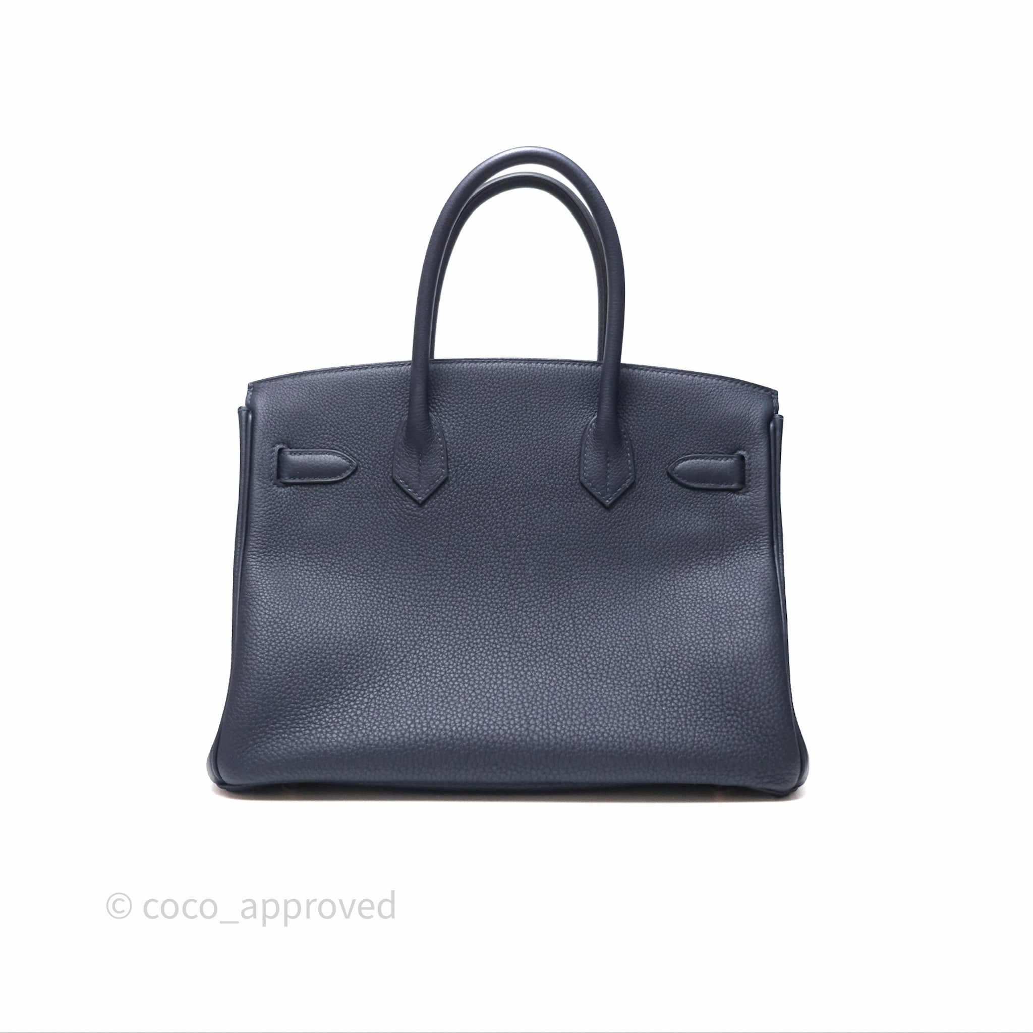 Herms Birkin 30 Retourne Bleu Nuit 2Z Togo Gold Hardware