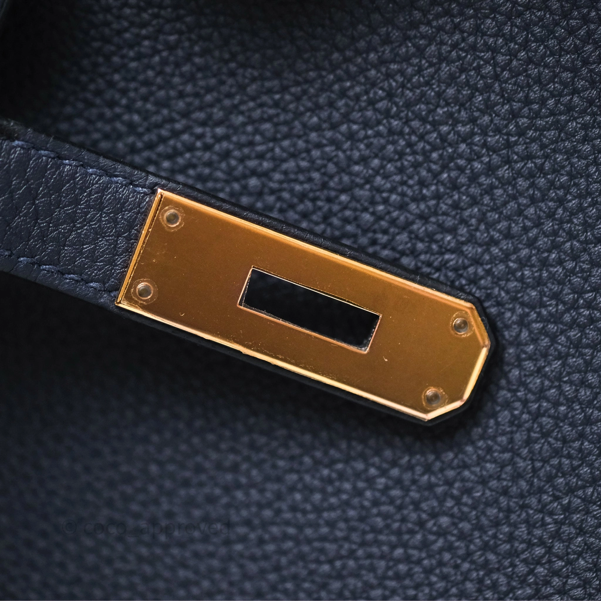 Herms Birkin 30 Retourne Bleu Nuit 2Z Togo Gold Hardware