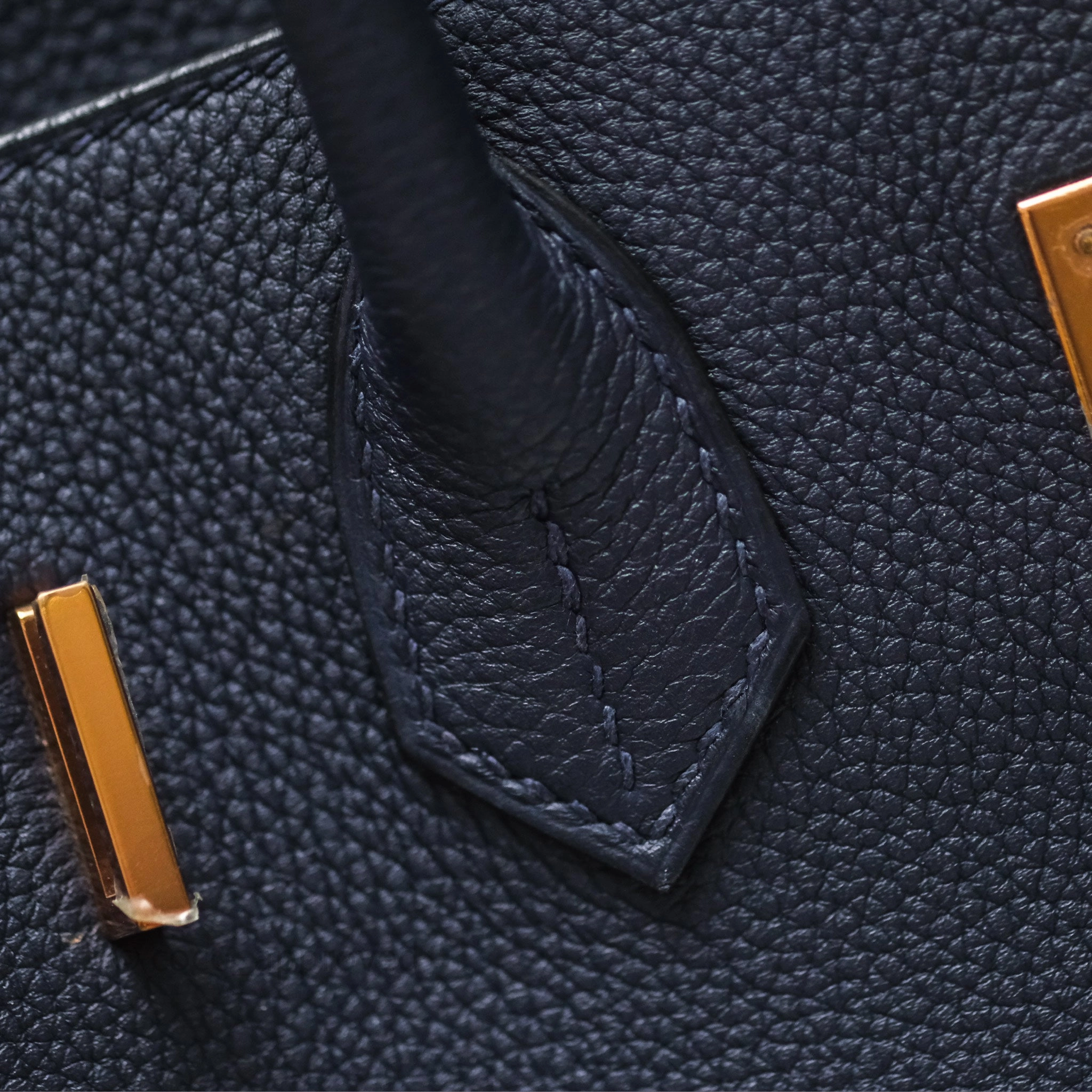 Herms Birkin 30 Retourne Bleu Nuit 2Z Togo Gold Hardware