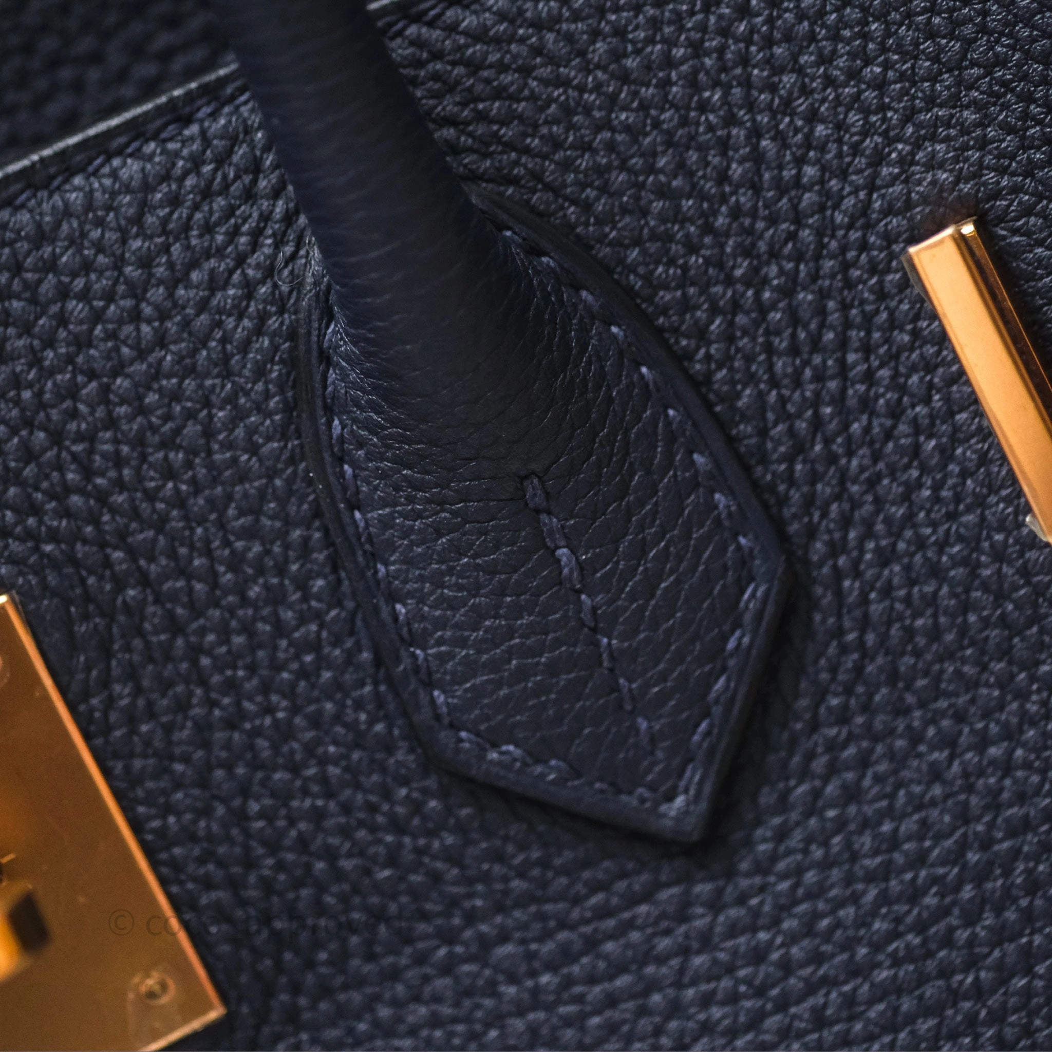 Herms Birkin 30 Retourne Bleu Nuit 2Z Togo Gold Hardware