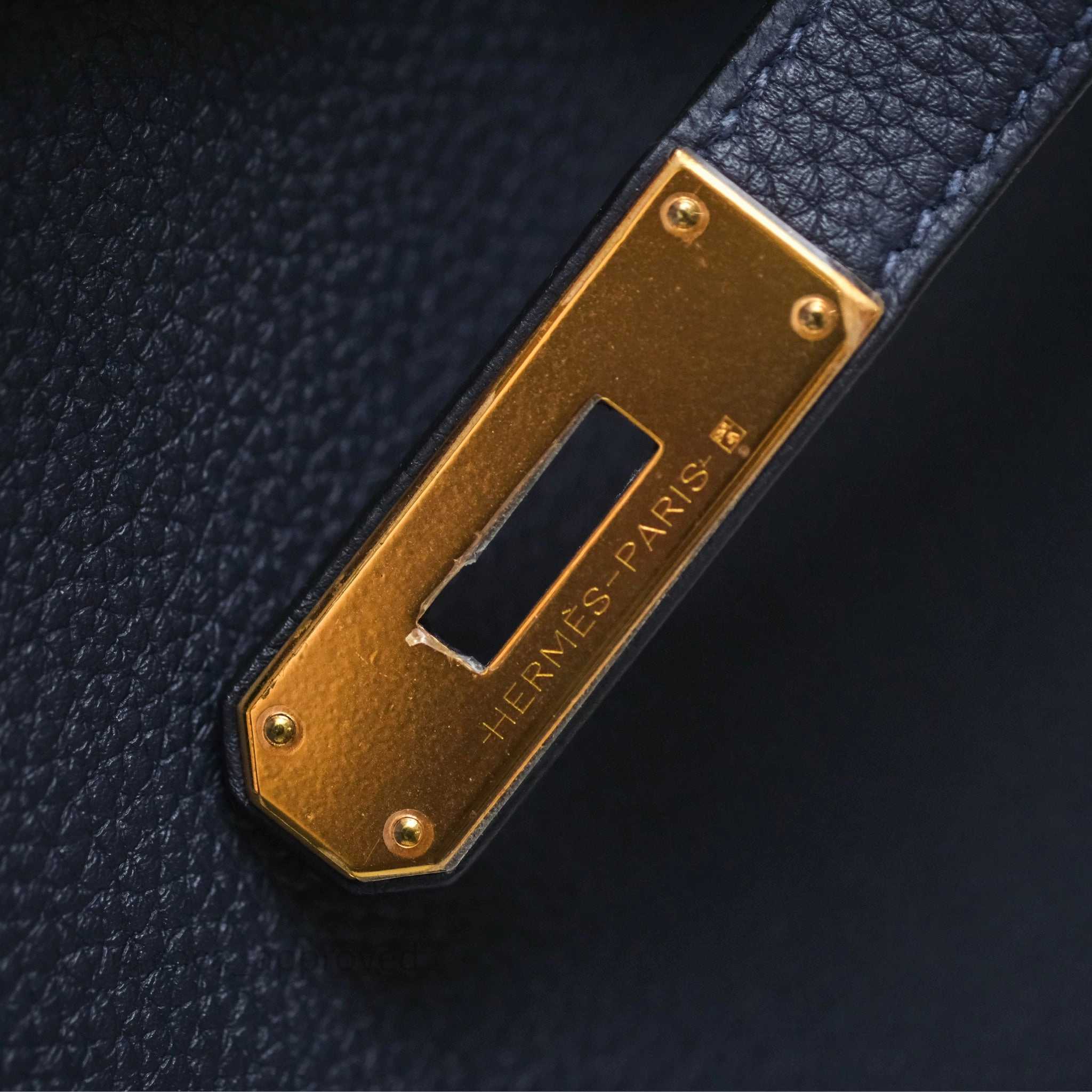 Herms Birkin 30 Retourne Bleu Nuit 2Z Togo Gold Hardware
