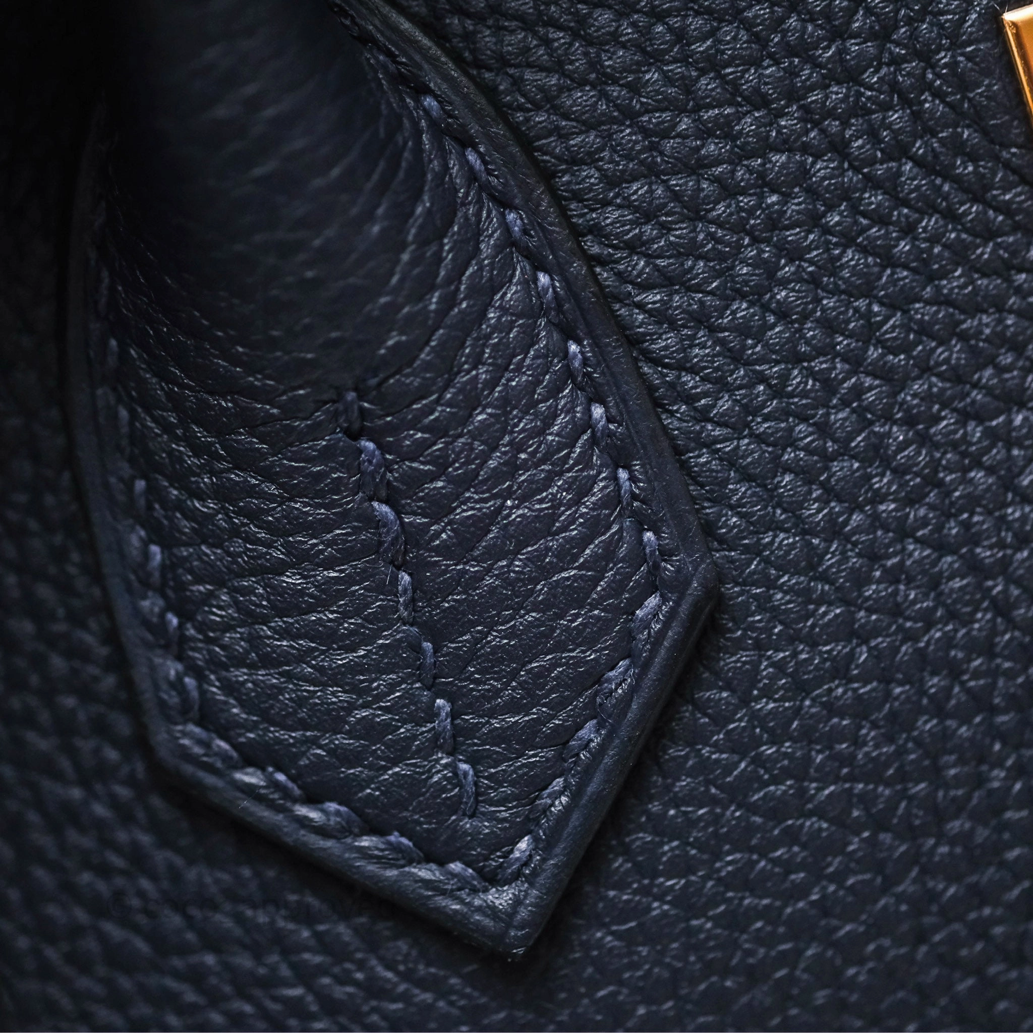Herms Birkin 30 Retourne Bleu Nuit 2Z Togo Gold Hardware