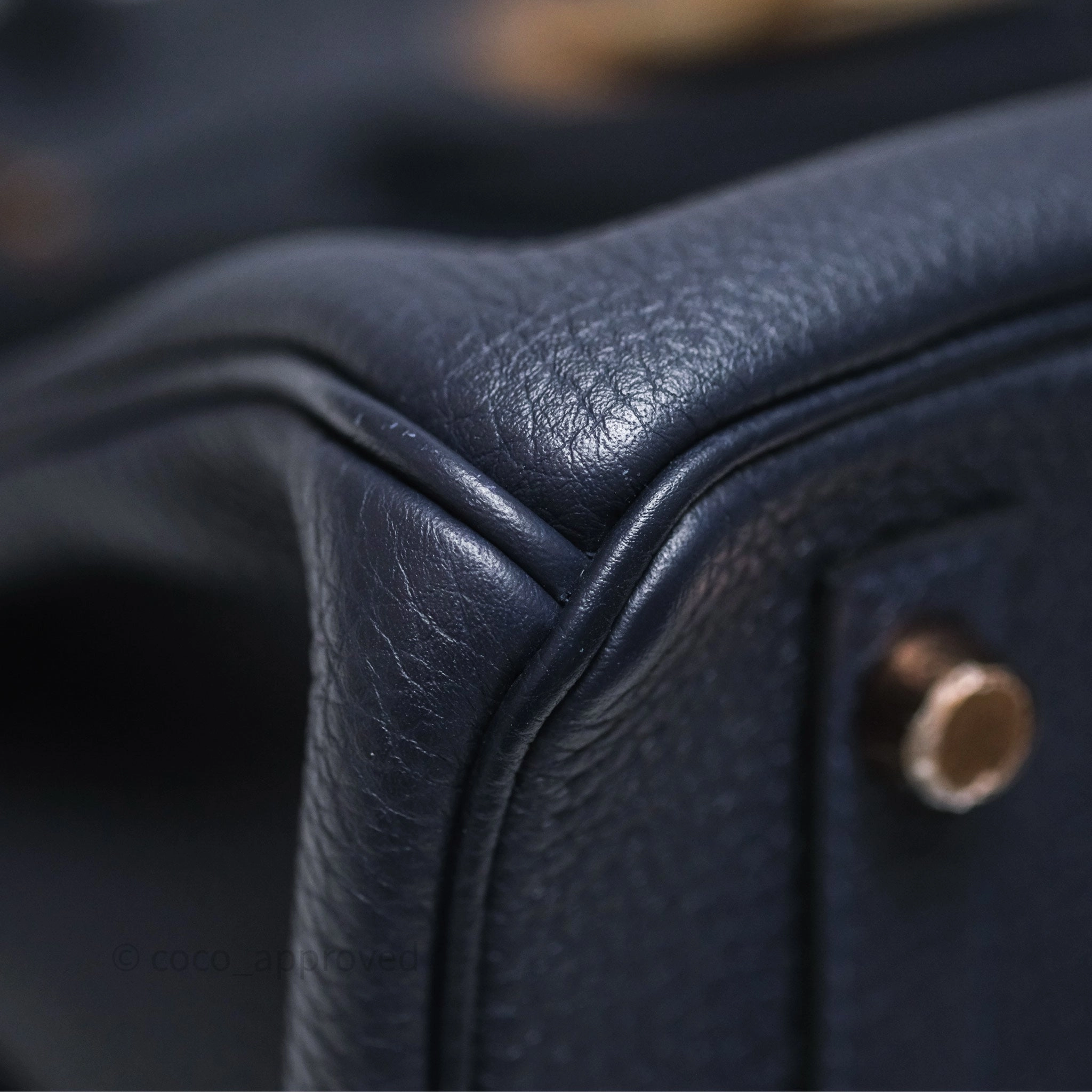 Herms Birkin 30 Retourne Bleu Nuit 2Z Togo Gold Hardware