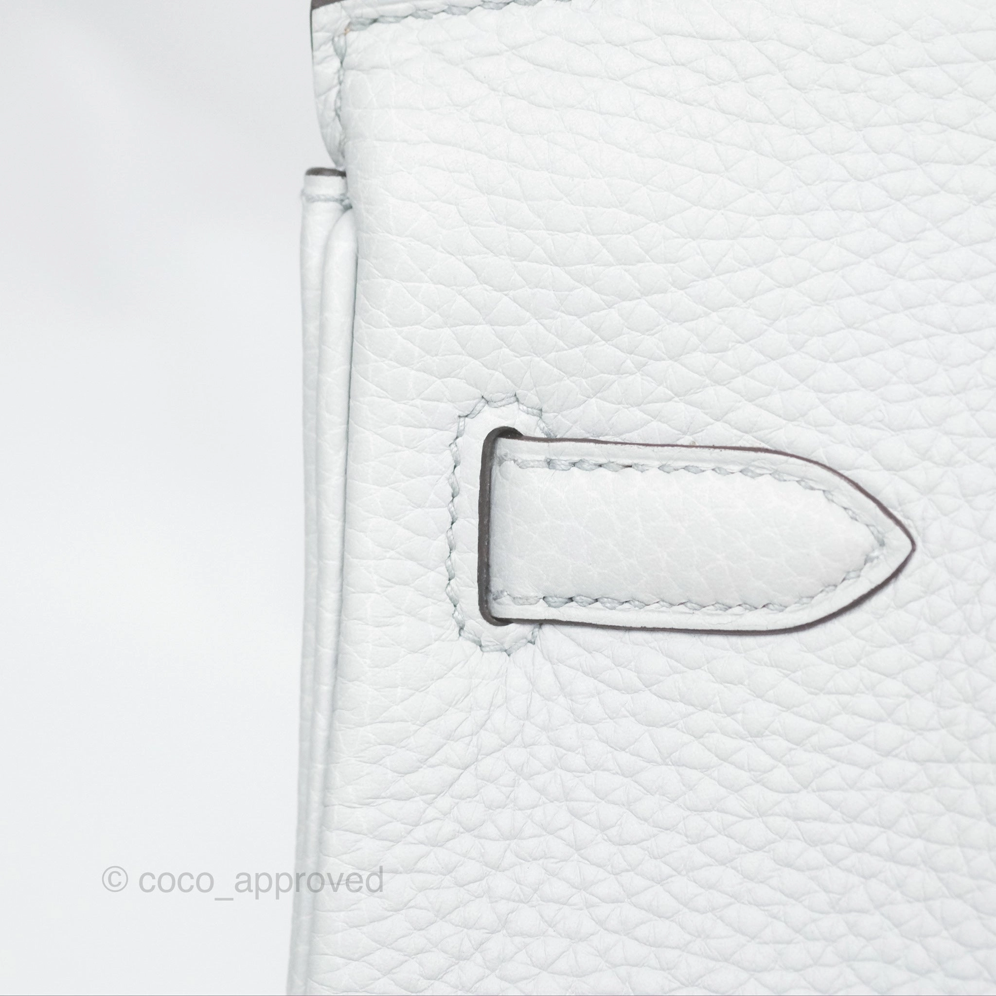 Herms Birkin 30 Retourne Blue Pale Clemence Palladium Hardware