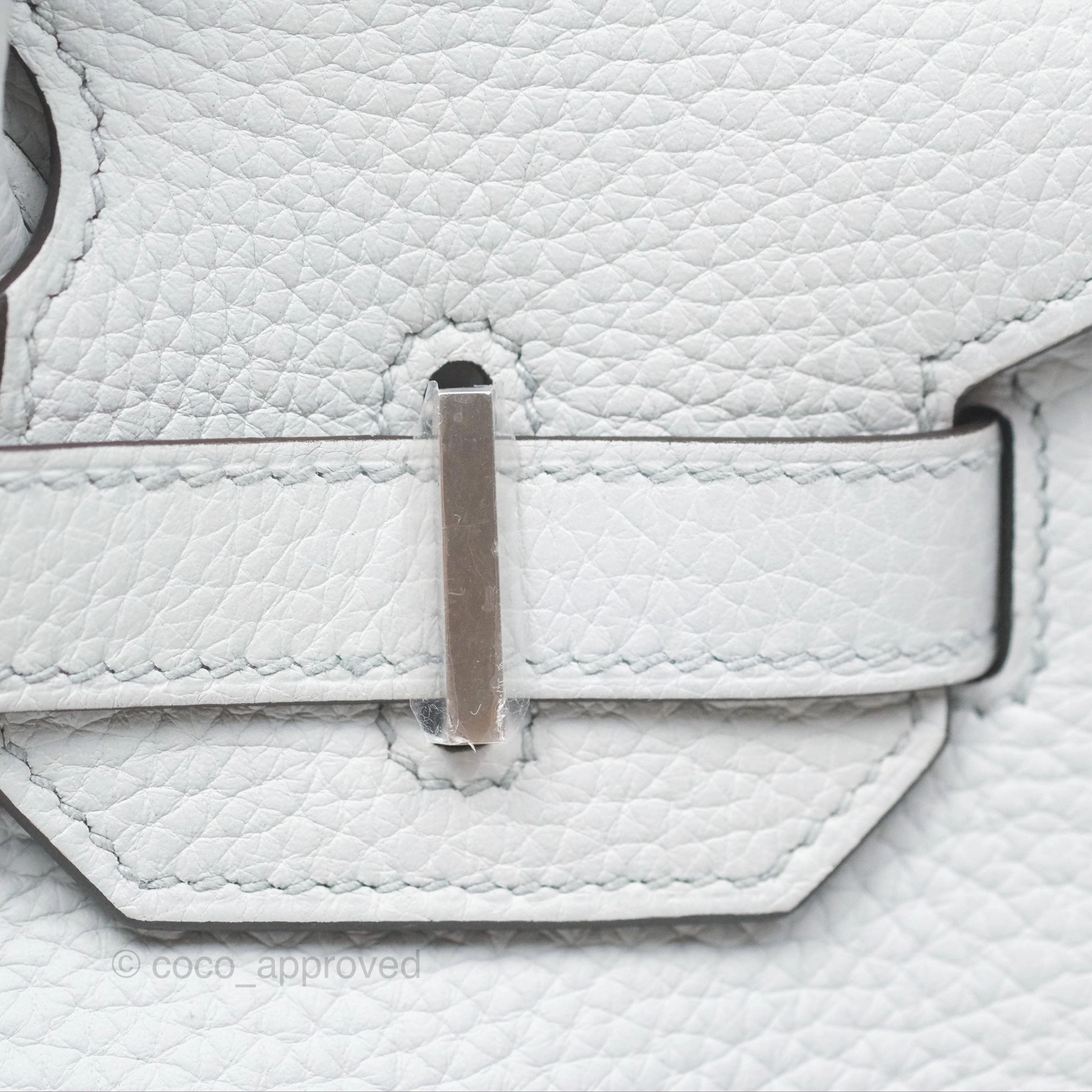 Herms Birkin 30 Retourne Blue Pale Clemence Palladium Hardware