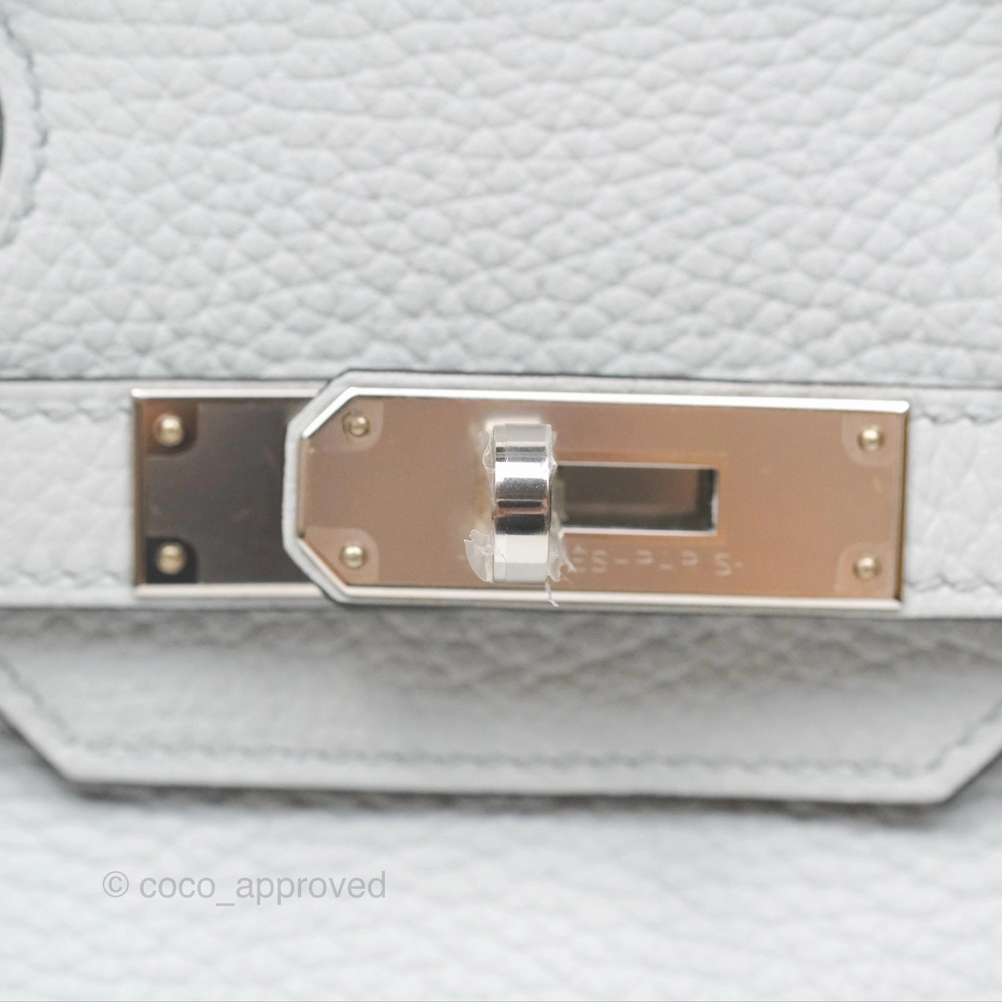 Herms Birkin 30 Retourne Blue Pale Clemence Palladium Hardware