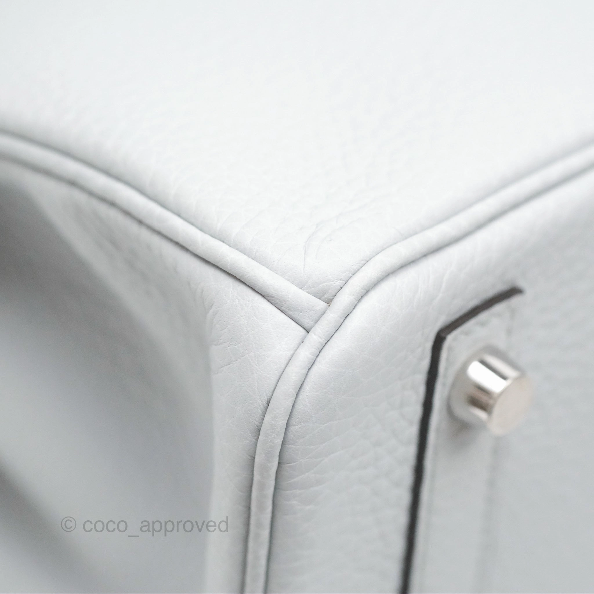 Herms Birkin 30 Retourne Blue Pale Clemence Palladium Hardware