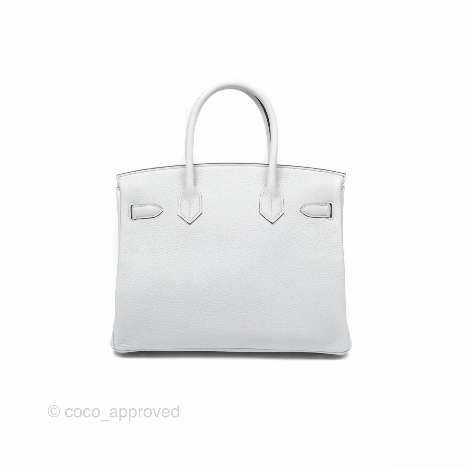Herms Birkin 30 Retourne Blue Pale Clemence Palladium Hardware